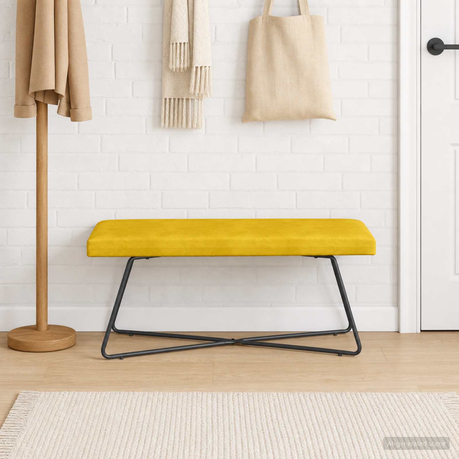 bänk Gul 110 x 40 x 45 cm Sammet