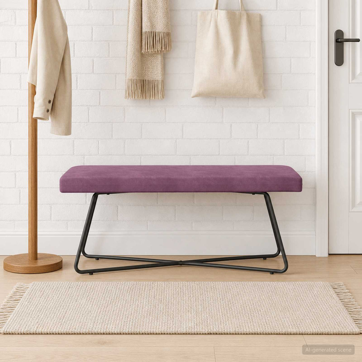 bänk Lila 110 x 40 x 45 cm Sammet