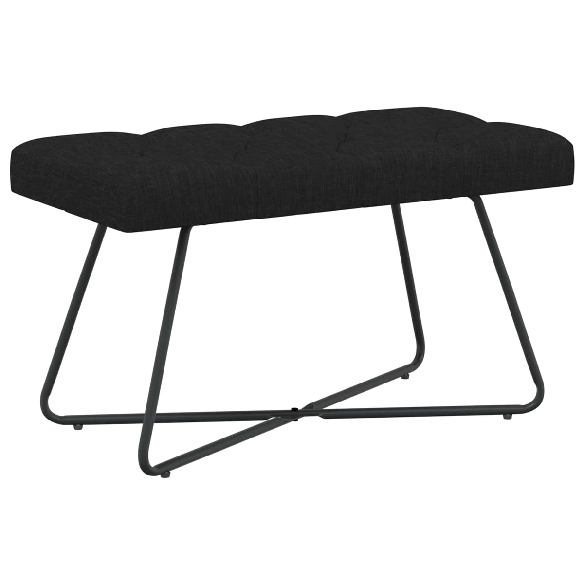Bänk med knappar Svart 80 x 40 x 46 cm Tyg