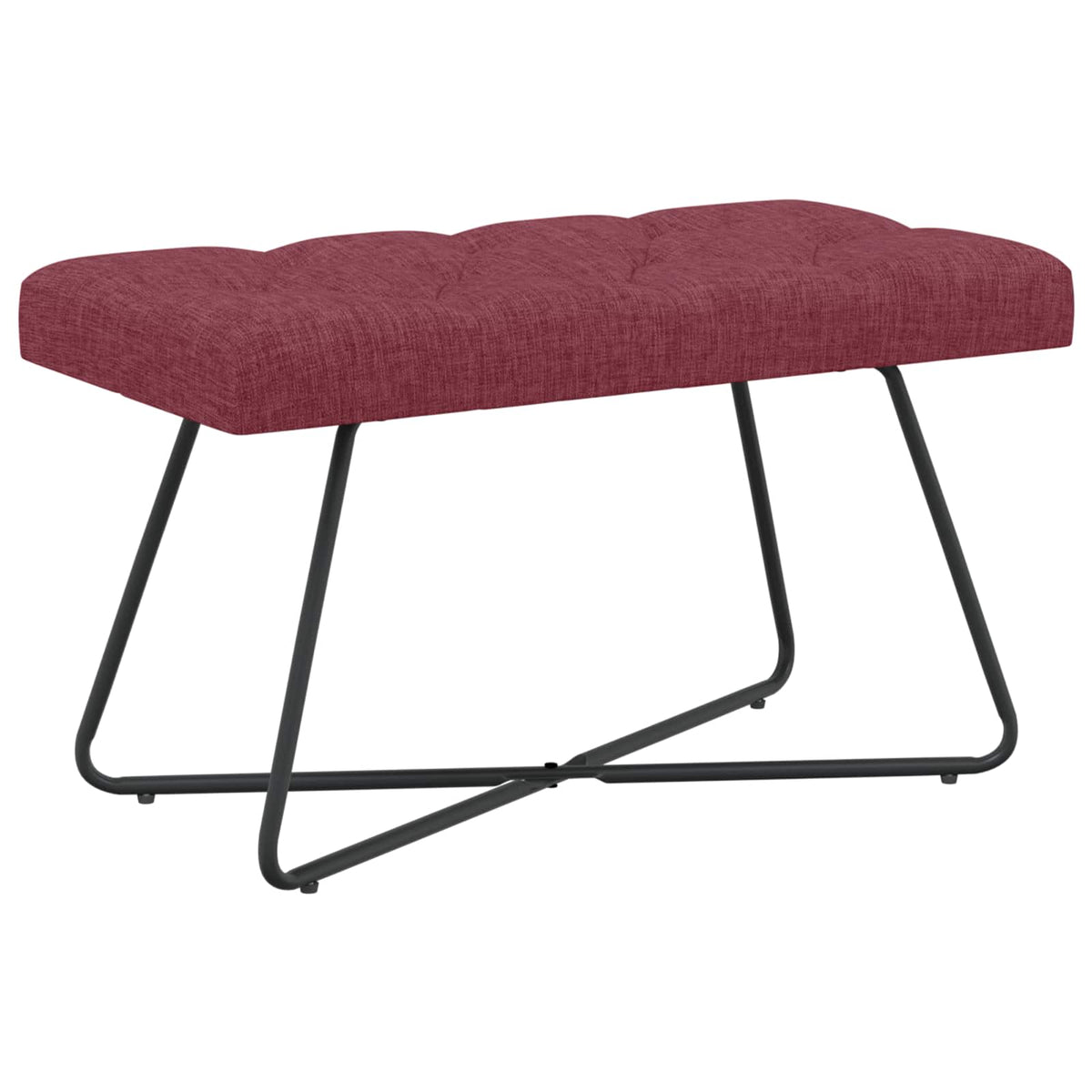 Bänk med knappar Vinröd 80 x 40 x 46 cm Tyg