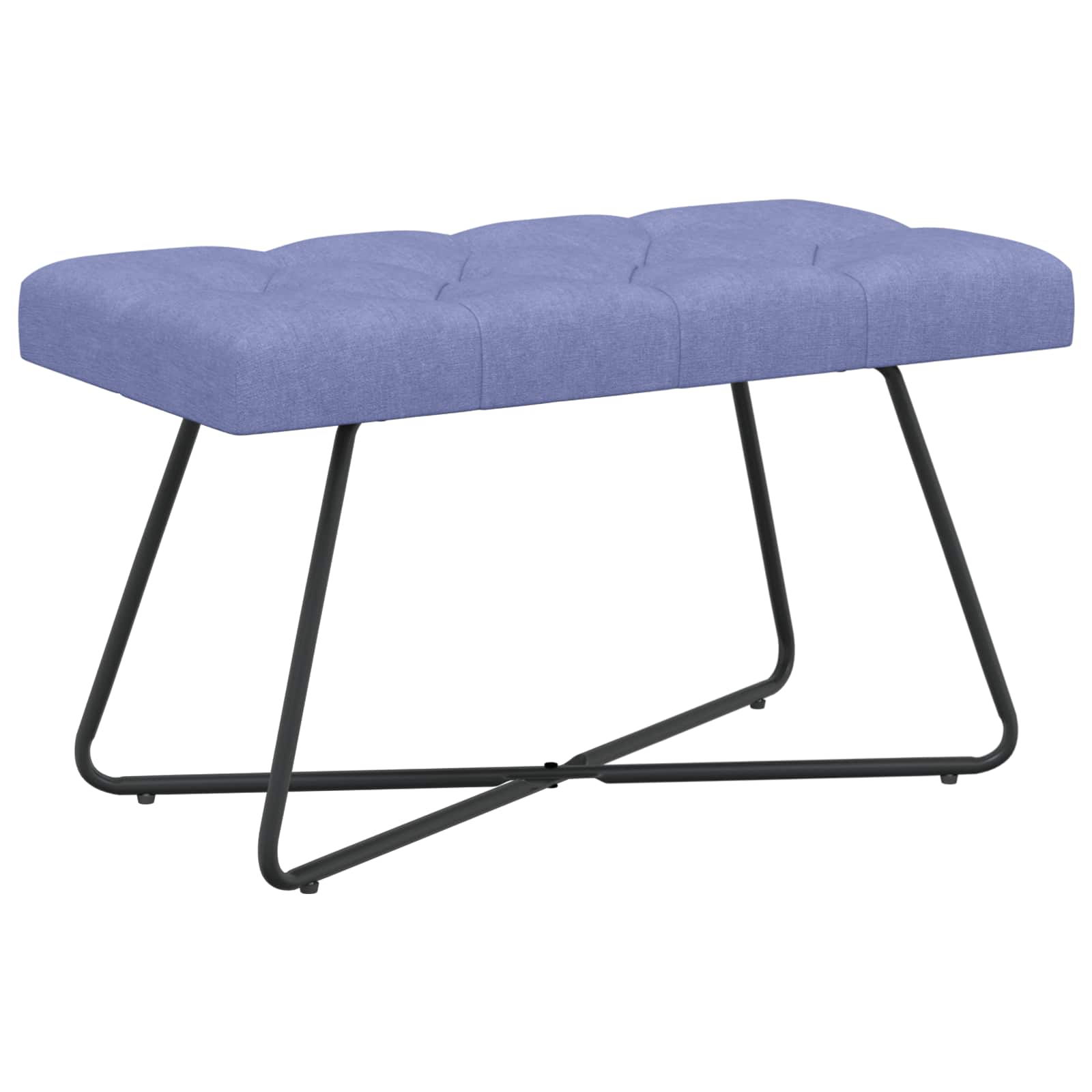 Bänk med knappar Jeansblå 80 x 40 x 46 cm Tyg