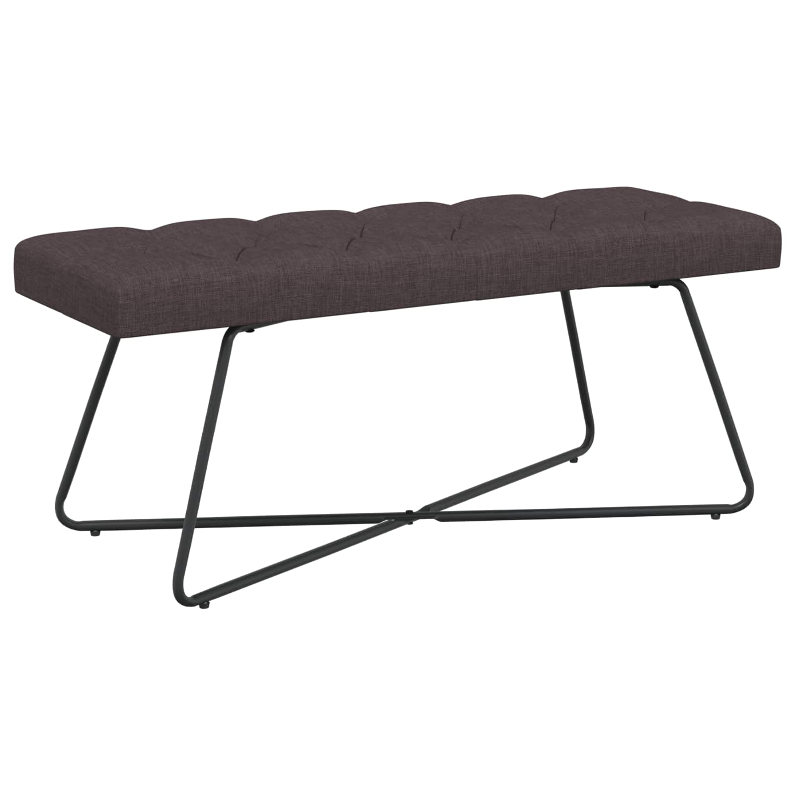 Bänk med knappar Mörkbrun 110 x 40 x 46 cm Tyg