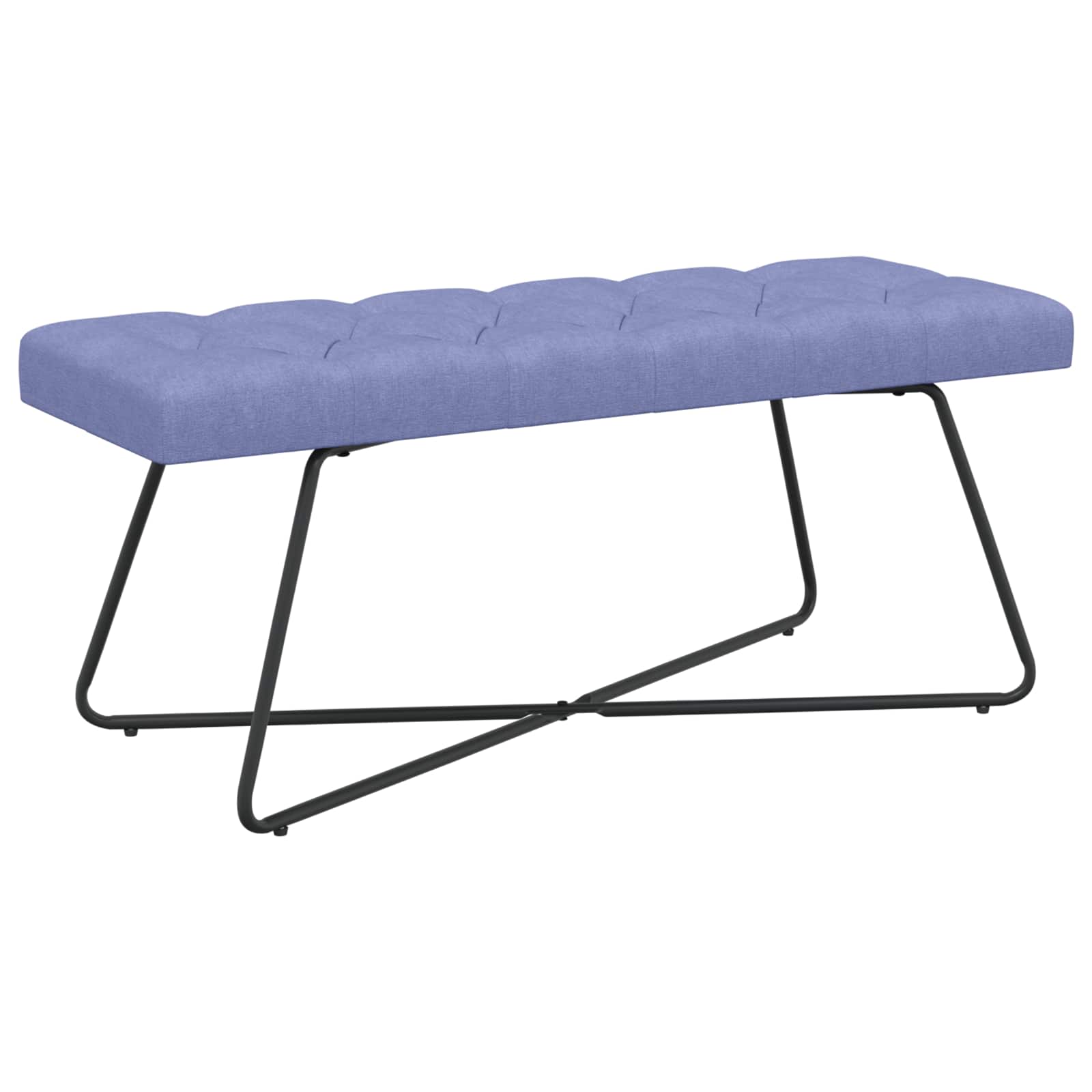 Bänk med knappar Jeansblå 110 x 40 x 46 cm Tyg