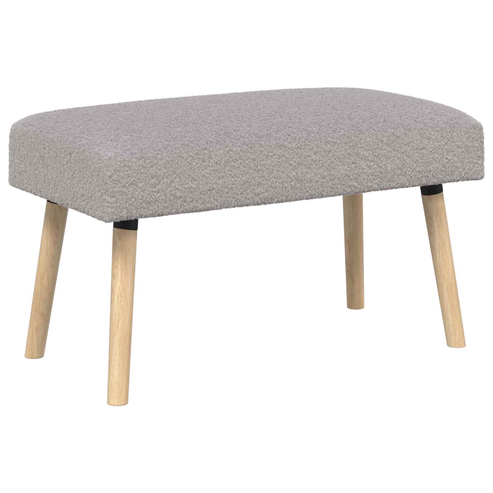 bänk Enfärgad Ljusgrå 80 x 40 x 46 cm Bouclé