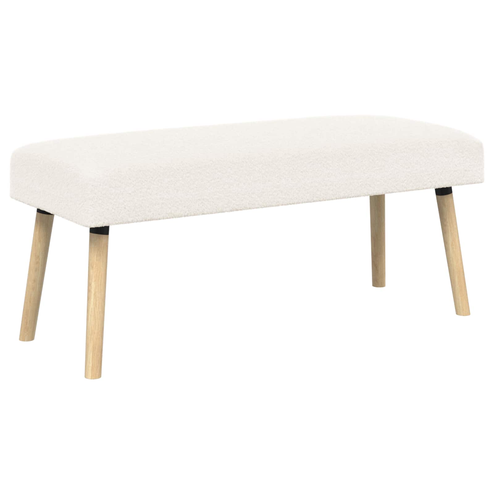 bänk Enfärgad Gräddvit 110 x 40 x 46 cm Bouclé