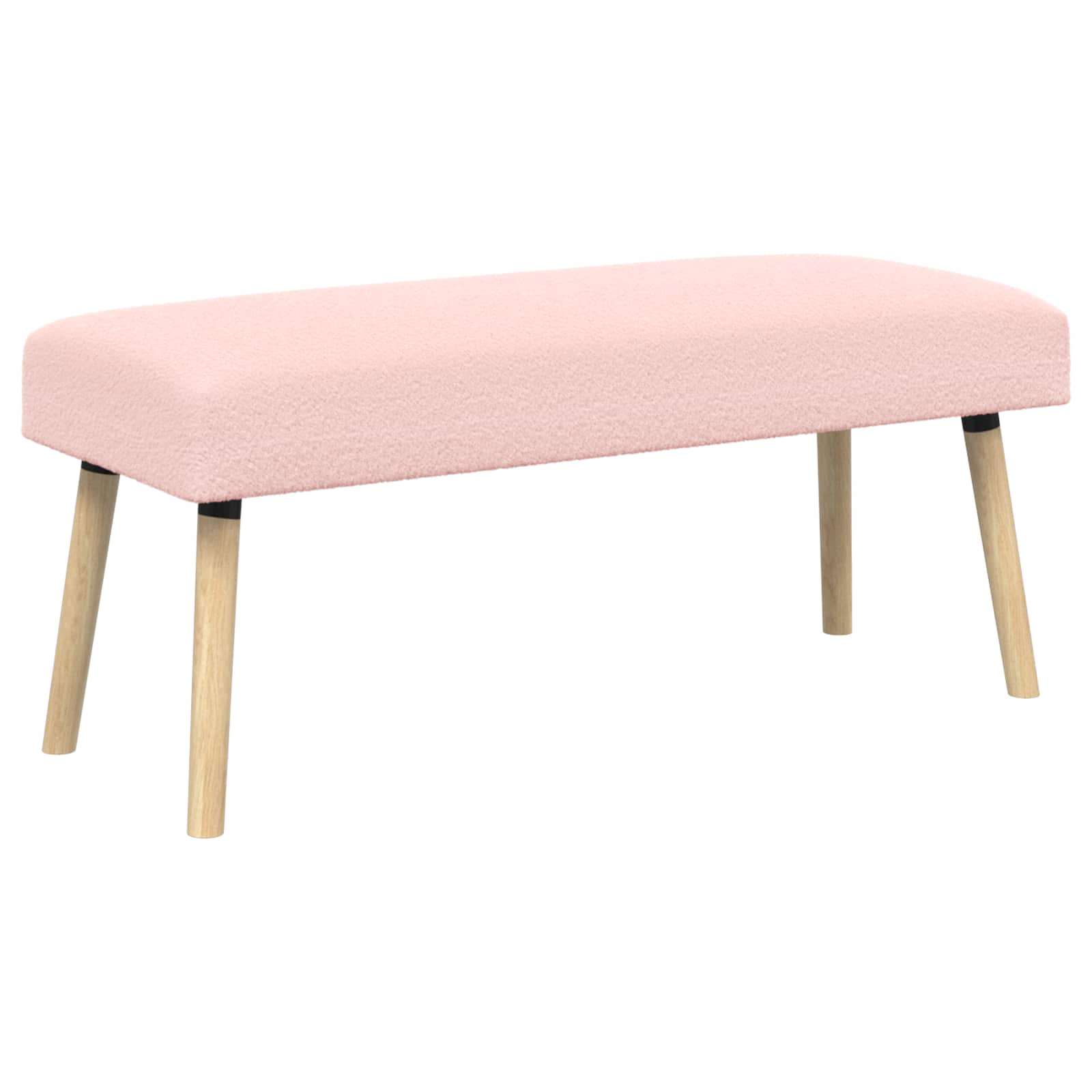 bänk Enfärgad Rosa 110 x 40 x 46 cm Bouclé