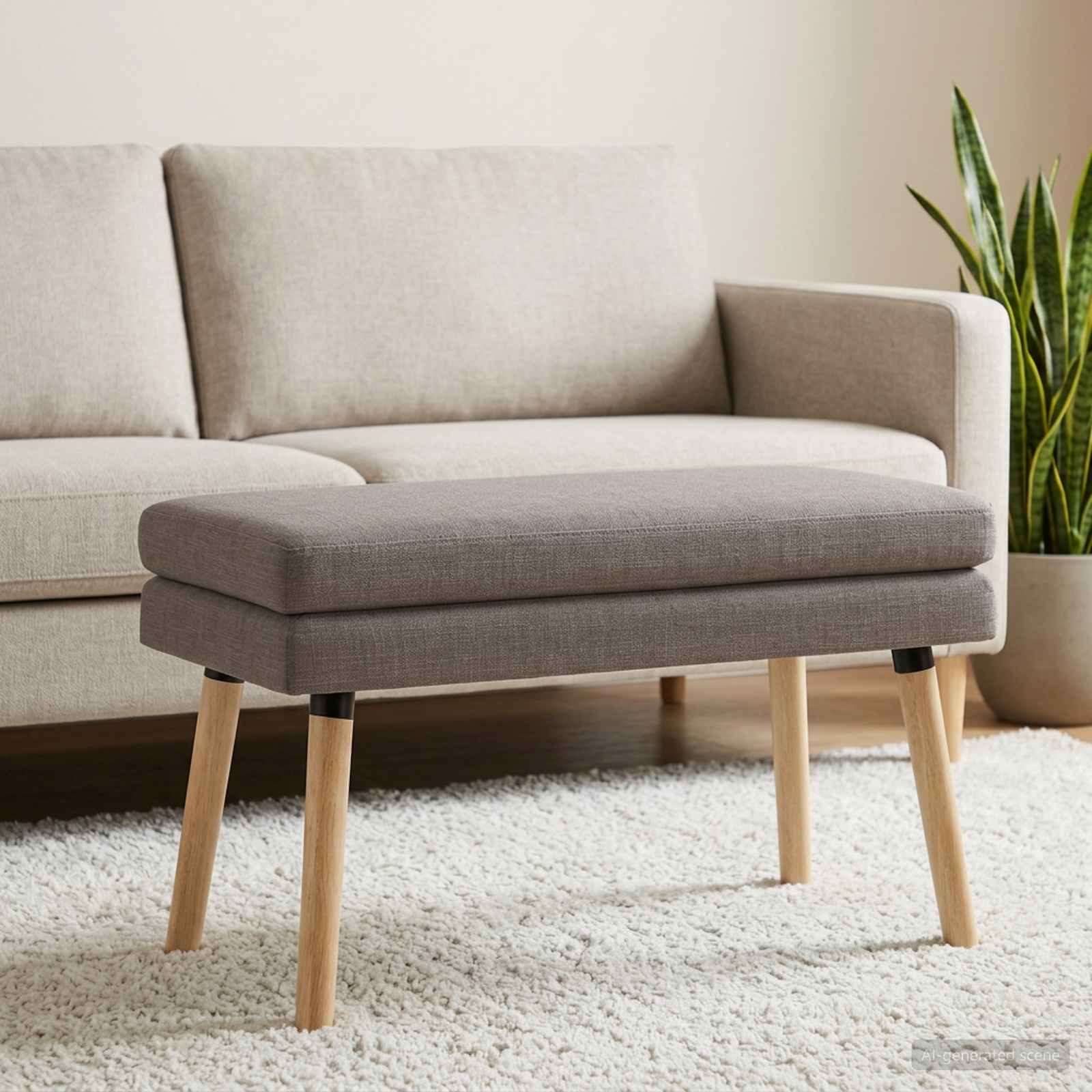 Dubbel-lager bänk Taupe 80 x 40 x 47 cm Tyg