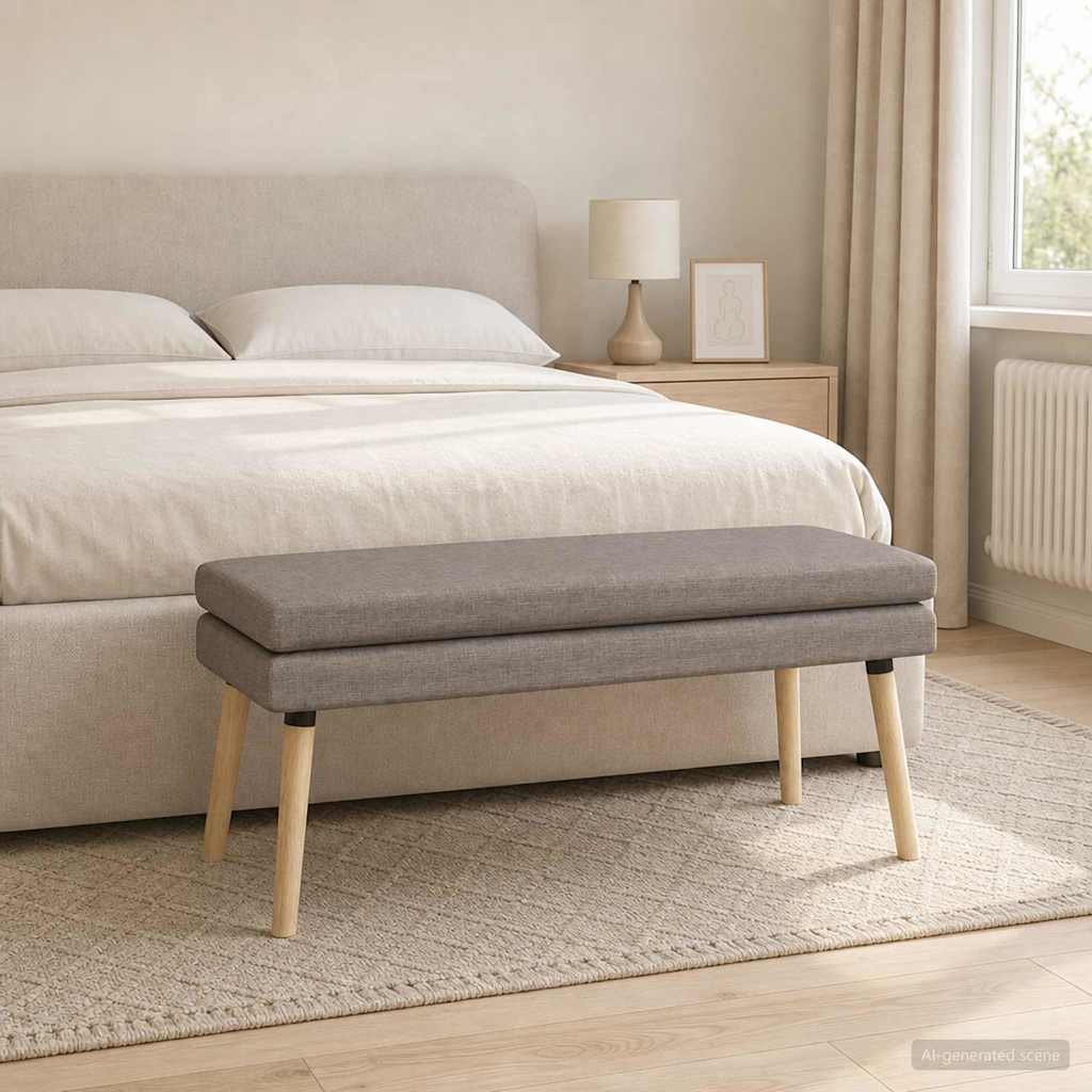 Dubbel-lager bänk Taupe 110 x 40 x 47 cm Tyg
