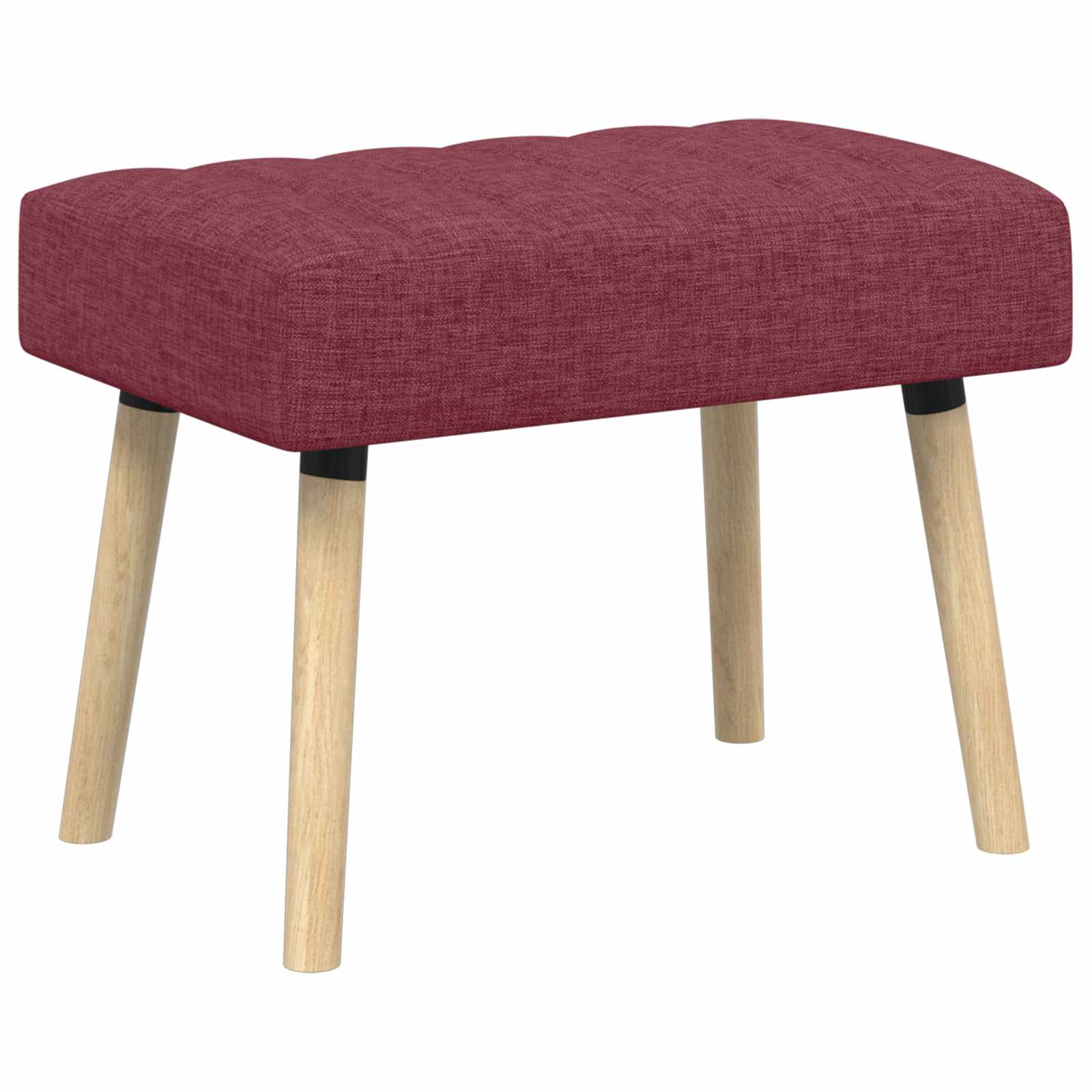 Kanalstoppad Bänk Vinröd 60 x 40 x 45 cm Tyg