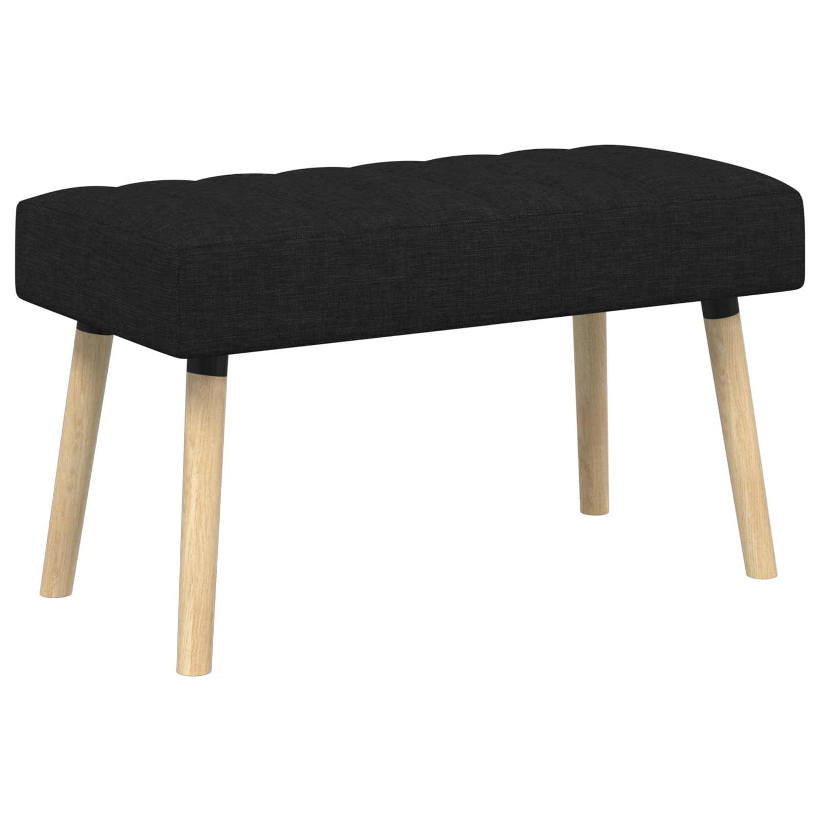 Kanalstoppad Bänk Svart 80 x 40 x 46 cm Tyg