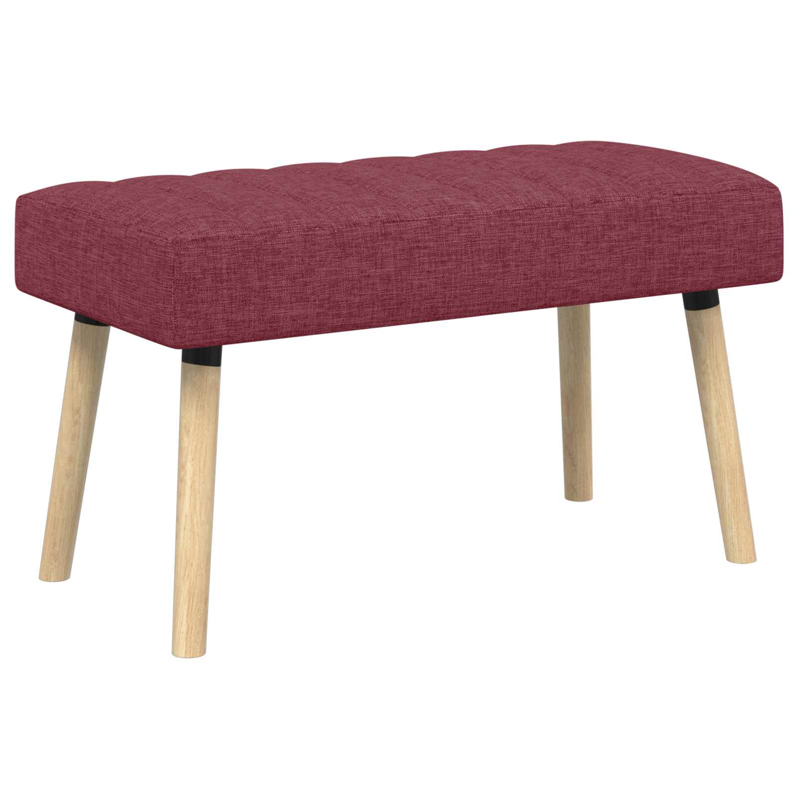 Kanalstoppad Bänk Vinröd 80 x 40 x 46 cm Tyg