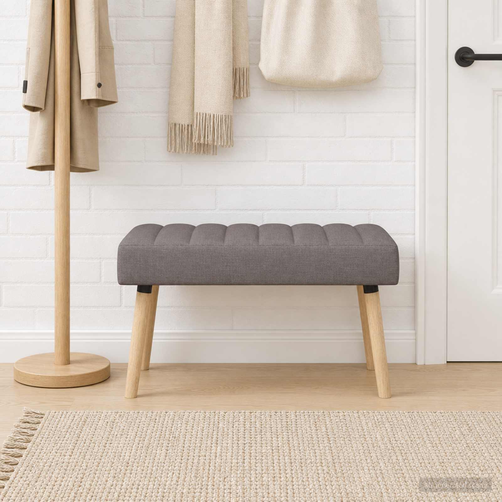 Kanalstoppad Bänk Taupe 80 x 40 x 46 cm Tyg