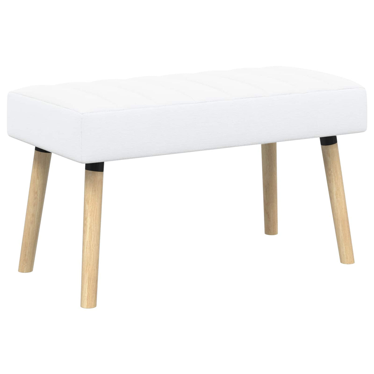 Kanalstoppad Bänk Vit 80 x 40 x 46 cm Tyg