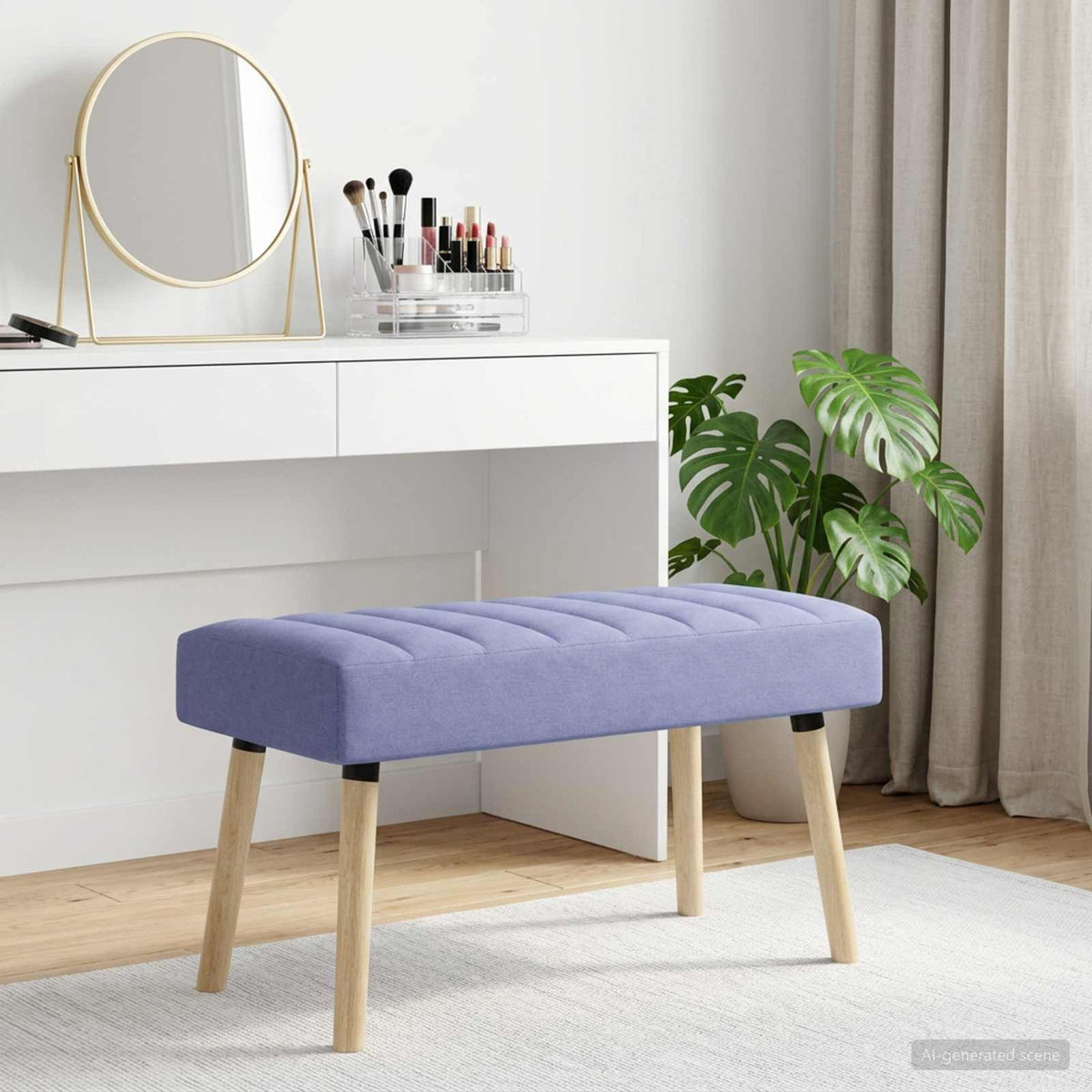 Kanalstoppad Bänk Jeansblå 80 x 40 x 46 cm Tyg
