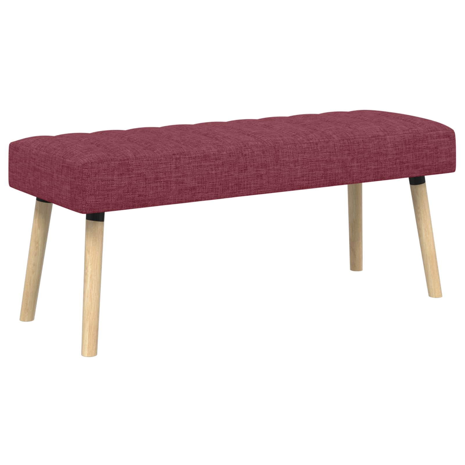 Kanalstoppad Bänk Vinröd 110 x 40 x 46 cm Tyg
