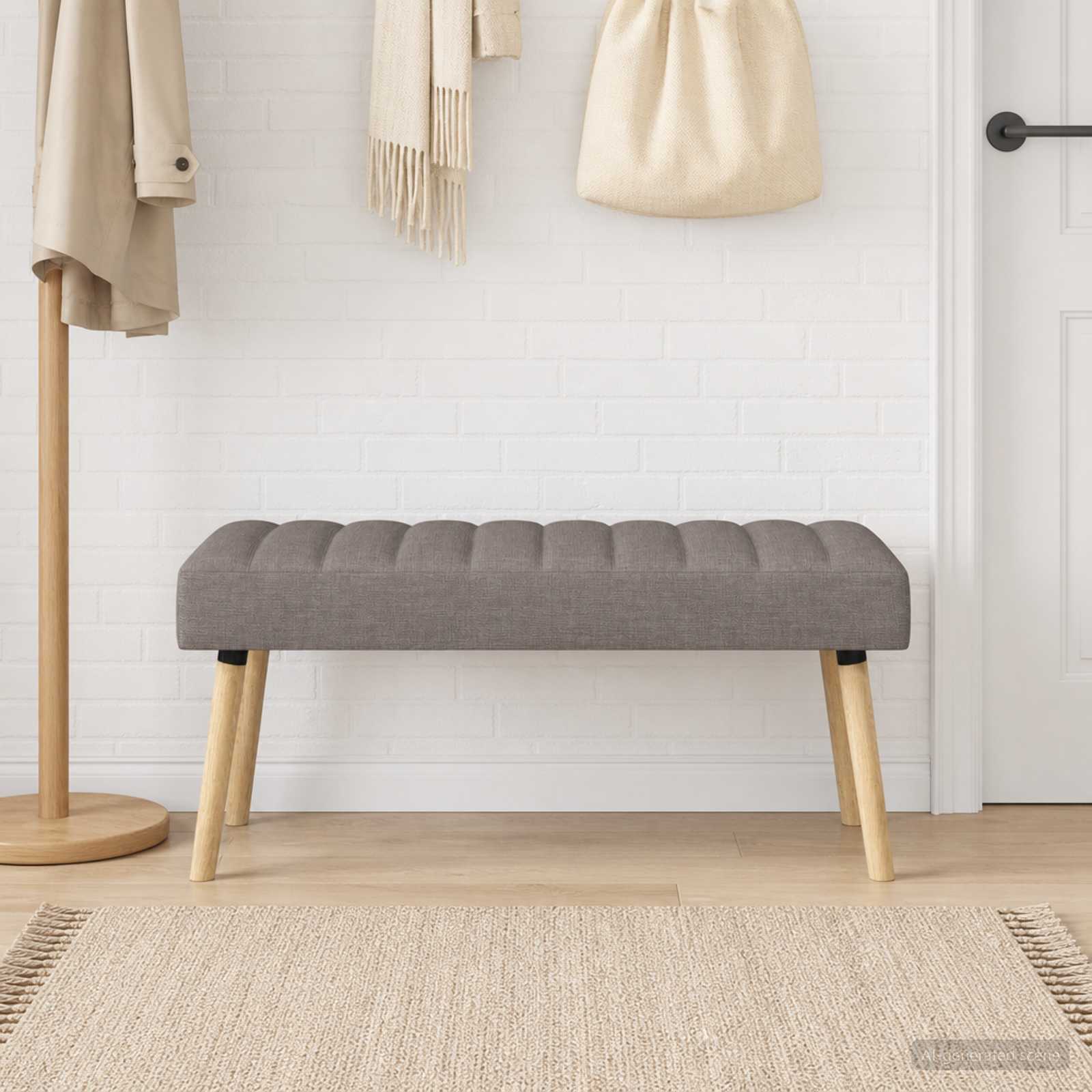 Kanalstoppad Bänk Taupe 110 x 40 x 46 cm Tyg