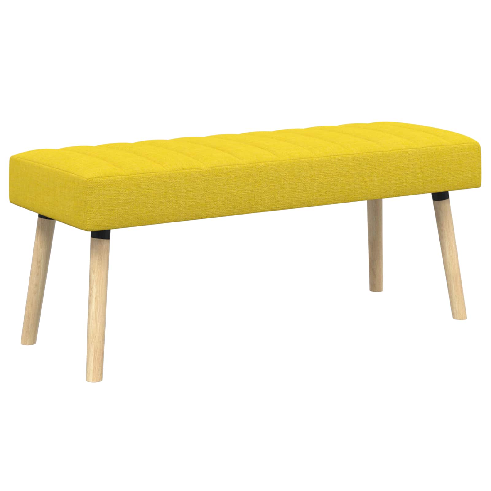 Kanalstoppad Bänk Ljusgul 110 x 40 x 46 cm Tyg