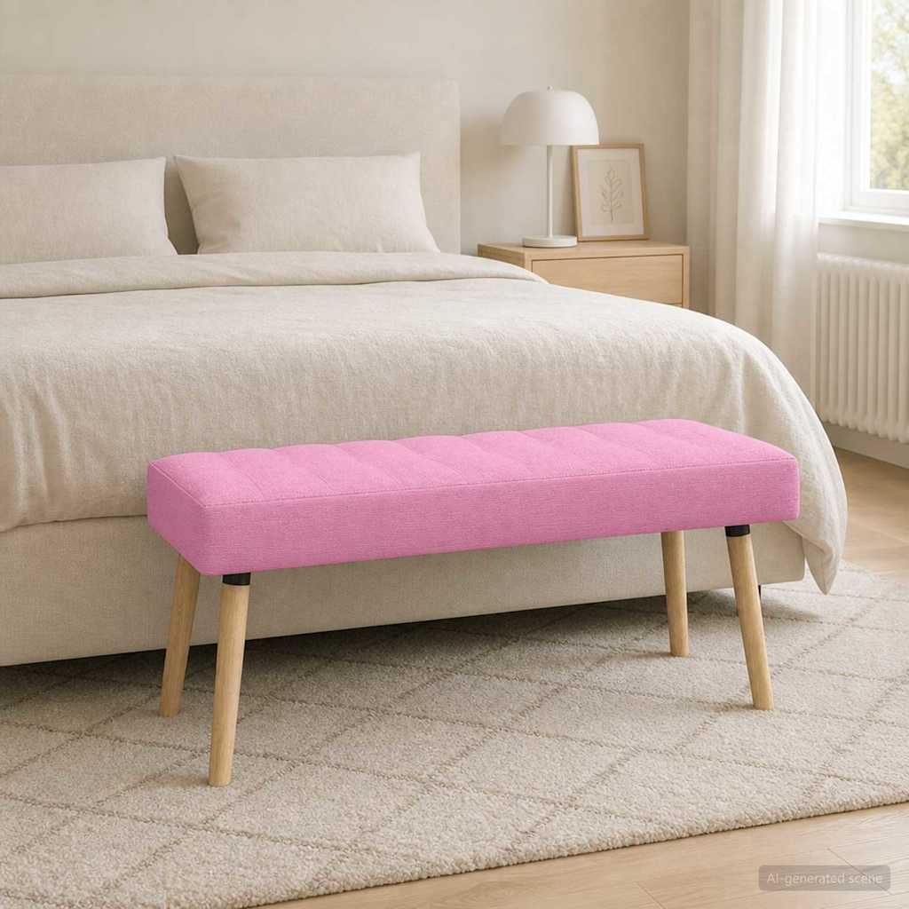 Kanalstoppad Bänk Rosa 110 x 40 x 46 cm Tyg
