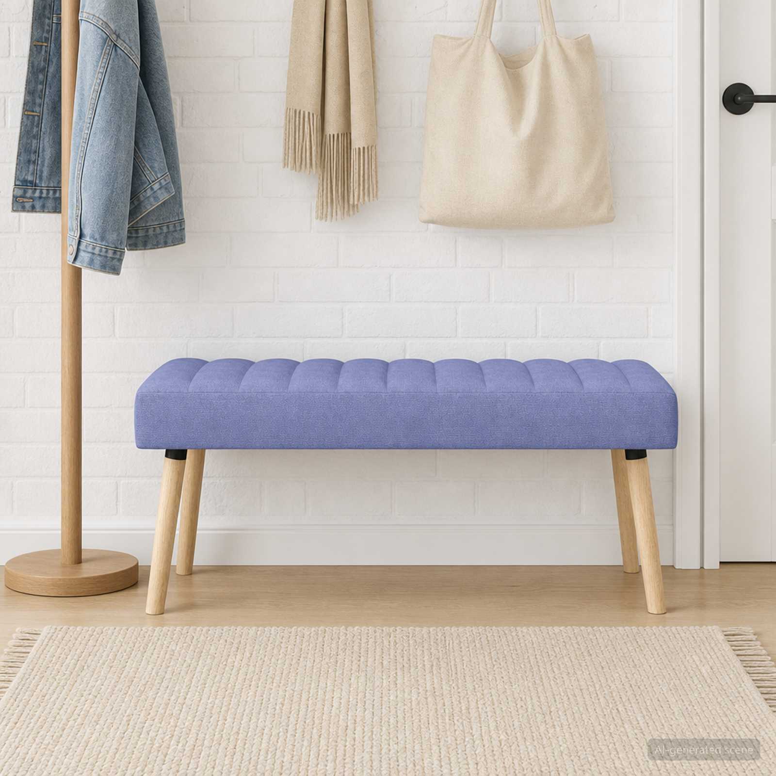 Kanalstoppad Bänk Jeansblå 110 x 40 x 46 cm Tyg