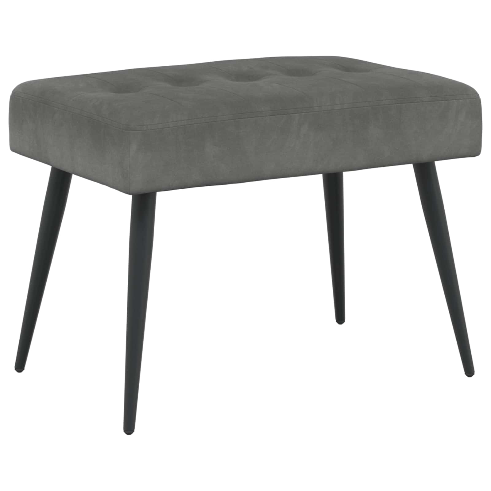Bänk med knappar Mörkgrå 60 x 40 x 45 cm Sammet