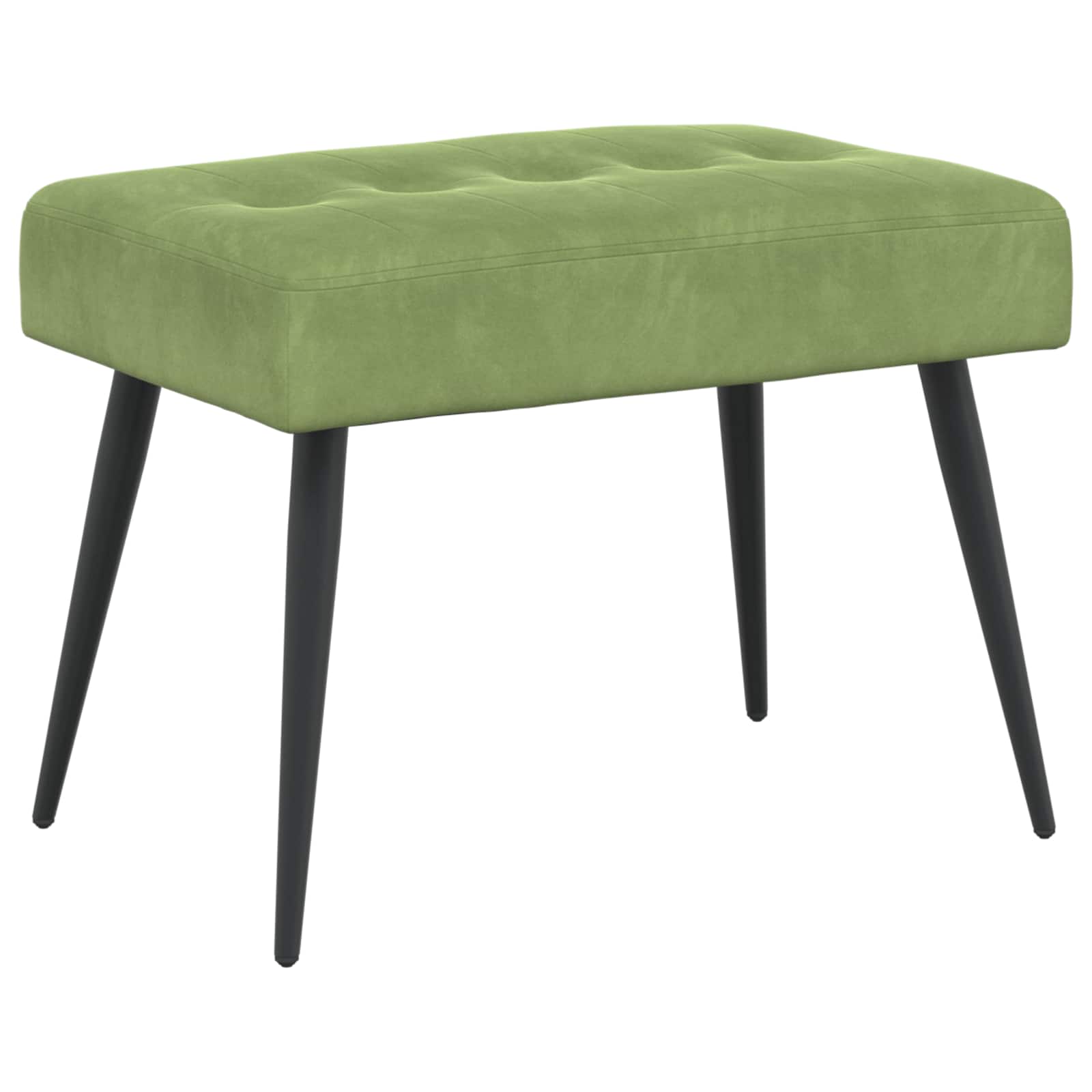 Bänk med knappar Ljusgrön 60 x 40 x 45 cm Sammet