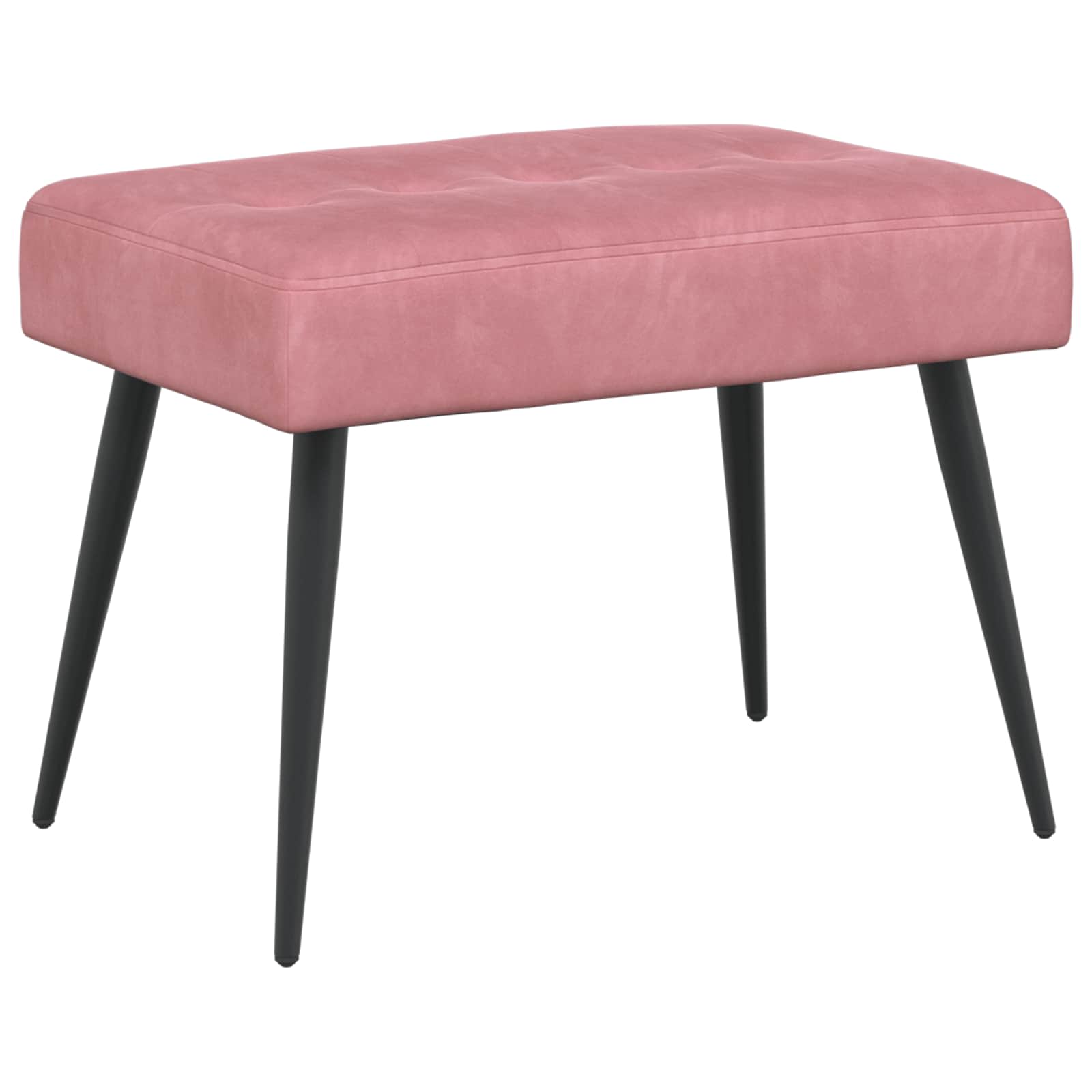 Bänk med knappar Rosa 60 x 40 x 45 cm Sammet
