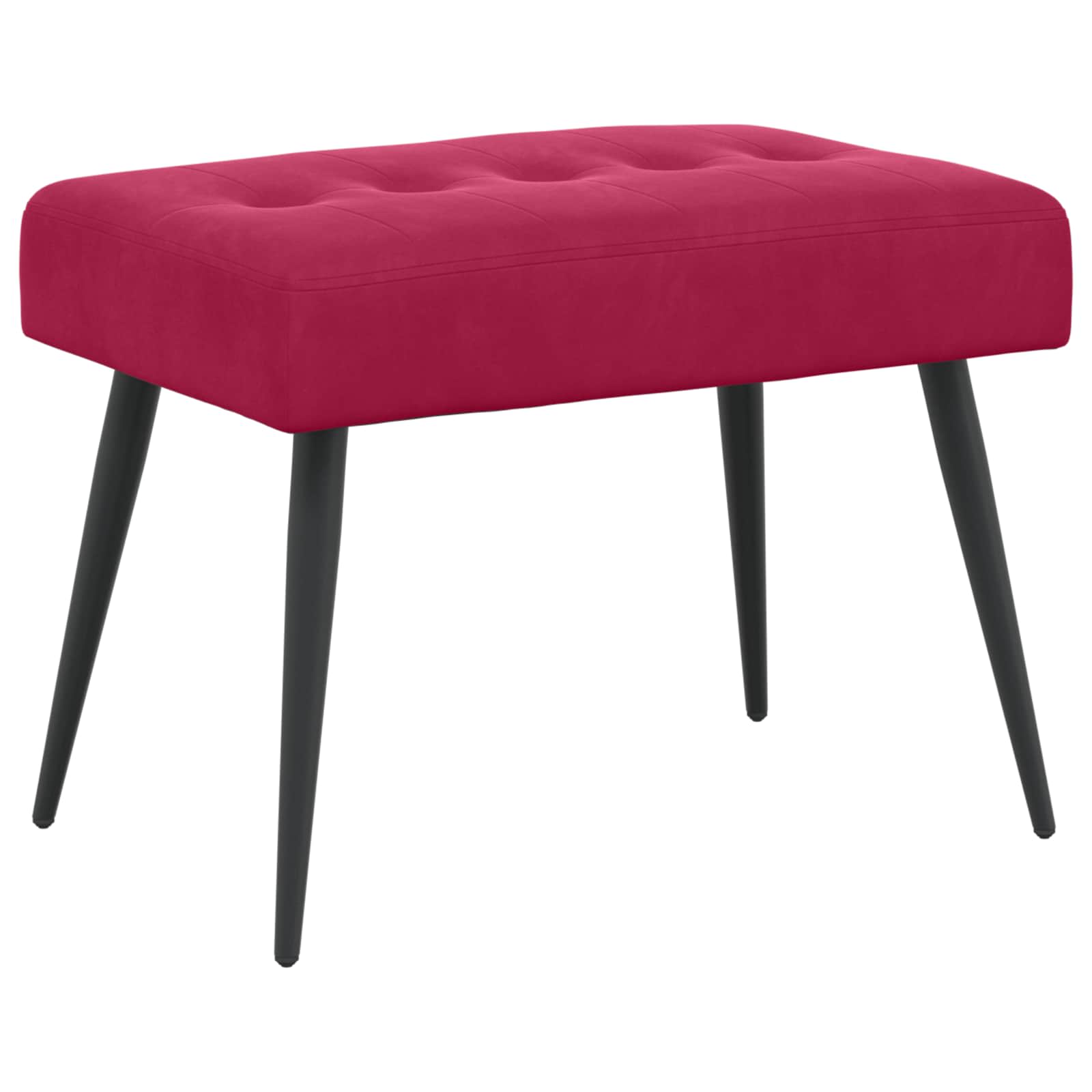Bänk med knappar Vinröd 60 x 40 x 45 cm Sammet