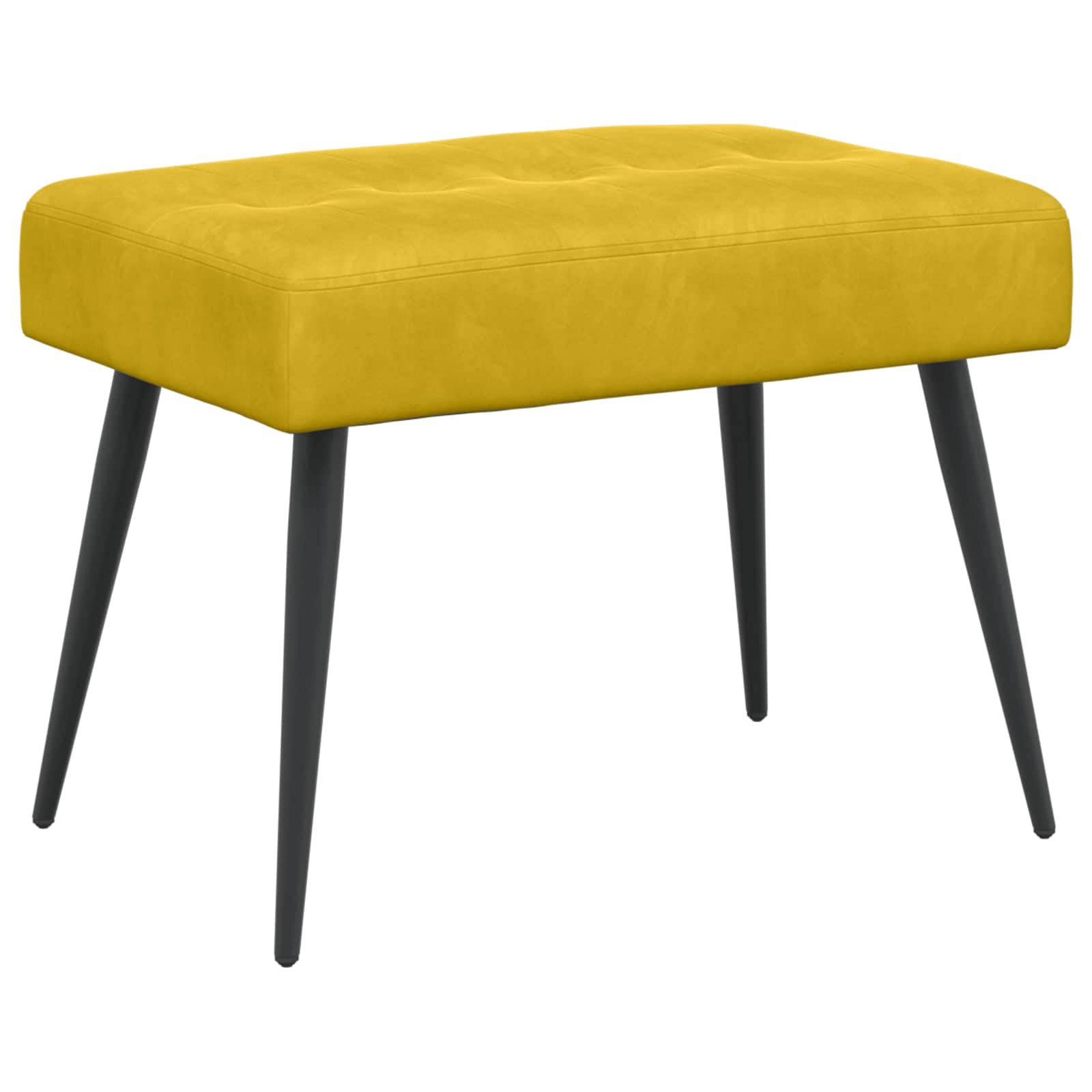 Bänk med knappar Gul 60 x 40 x 45 cm Sammet