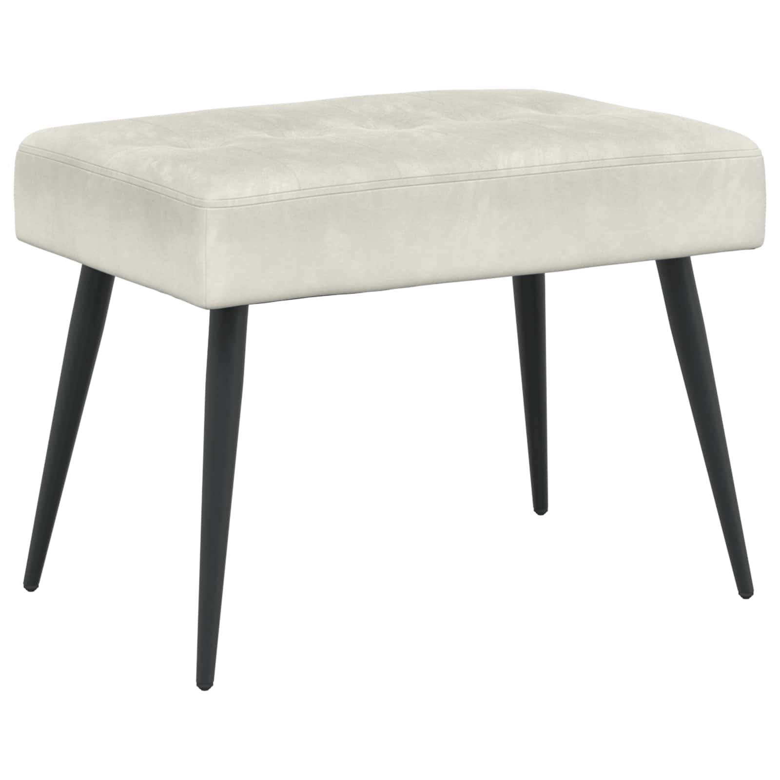 Bänk med knappar Gräddvit 60 x 40 x 45 cm Sammet