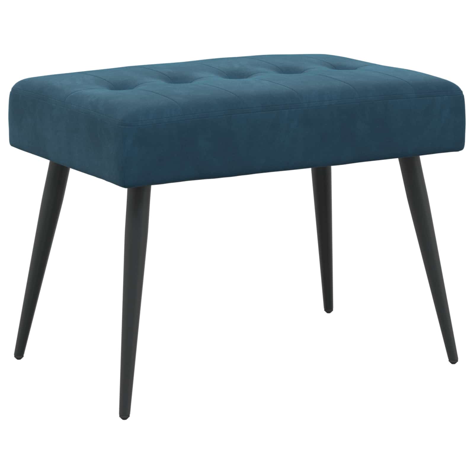 Bänk med knappar Blå 60 x 40 x 45 cm Sammet
