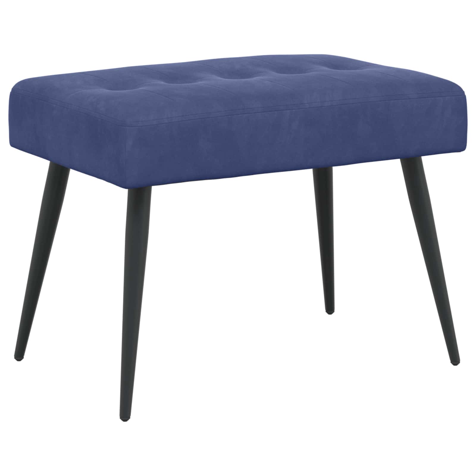 Bänk med knappar Polisblå 60 x 40 x 45 cm Sammet