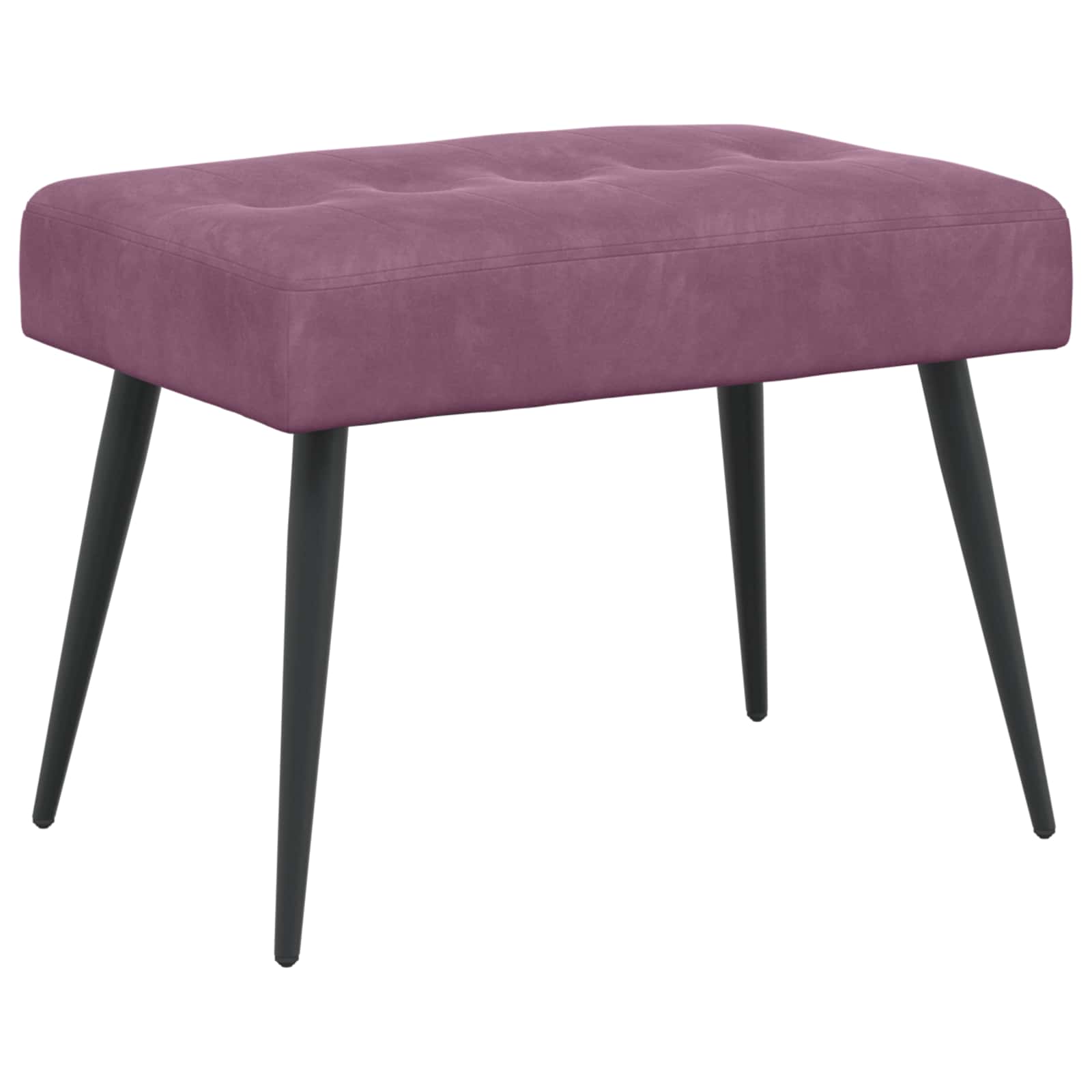 Bänk med knappar Lila 60 x 40 x 45 cm Sammet