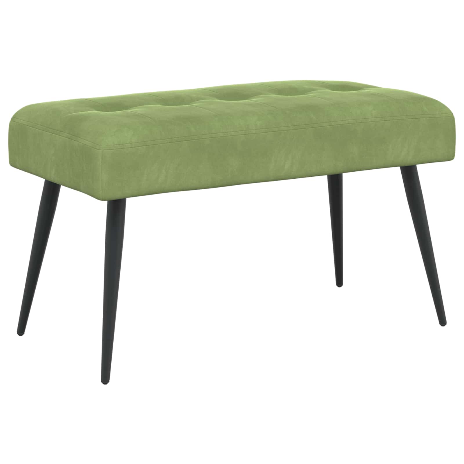 Bänk med knappar Ljusgrön 80 x 40 x 46 cm Sammet