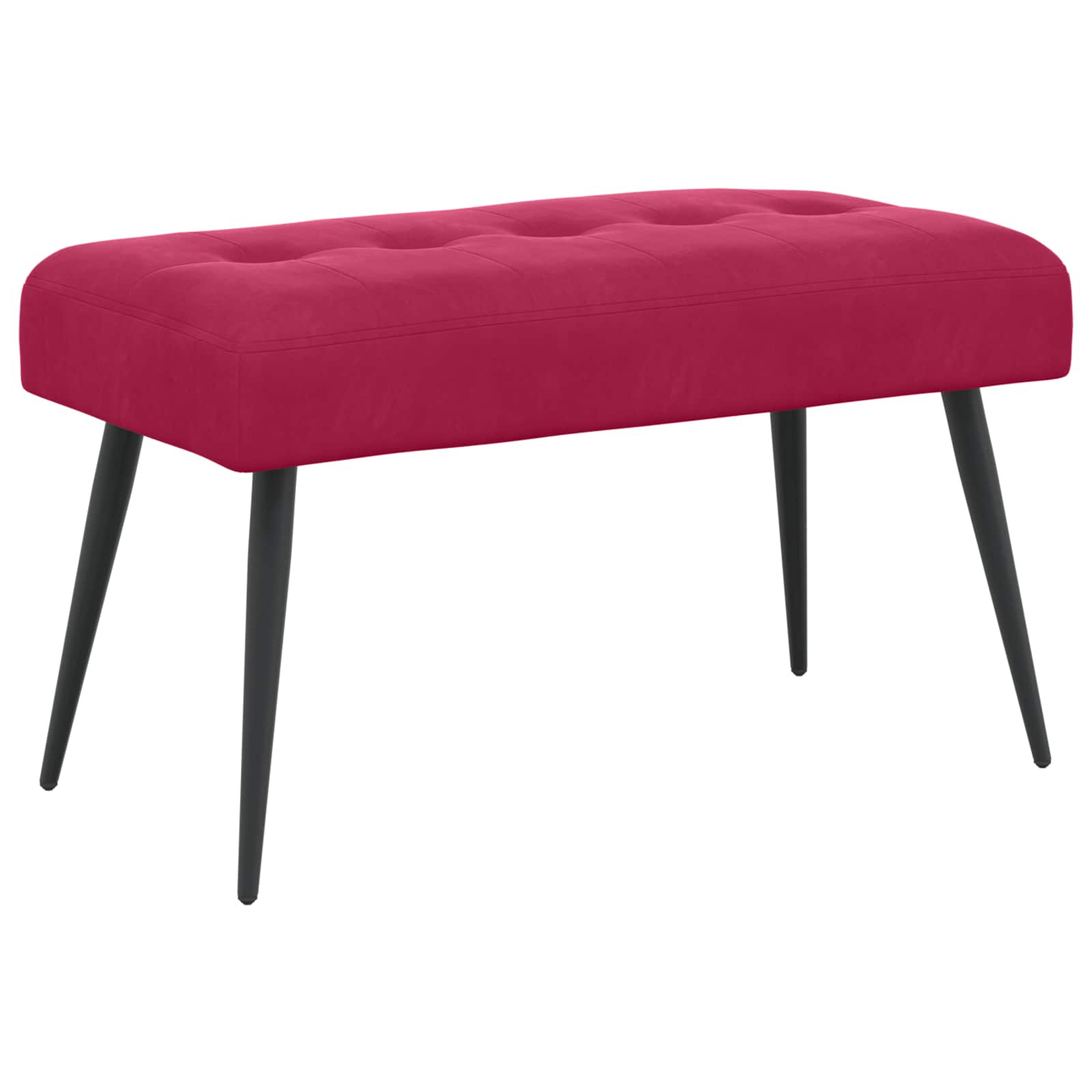 Bänk med knappar Vinröd 80 x 40 x 46 cm Sammet