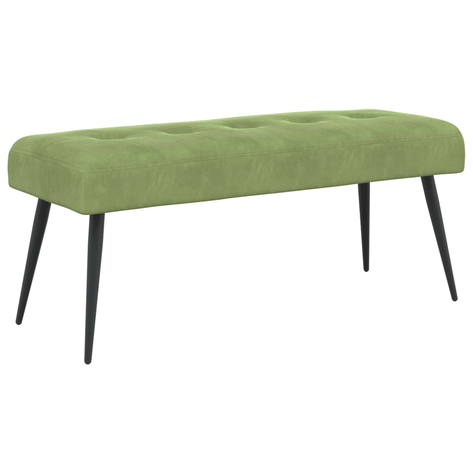 Bänk med knappar Ljusgrön 110 x 40 x 46 cm Sammet
