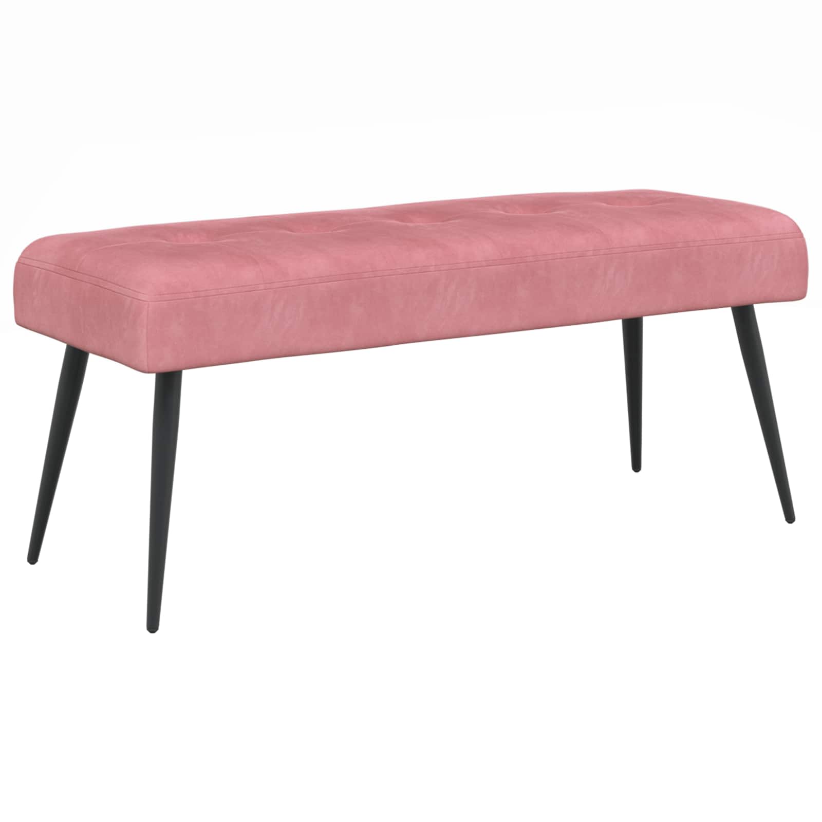 Bänk med knappar Rosa 110 x 40 x 46 cm Sammet