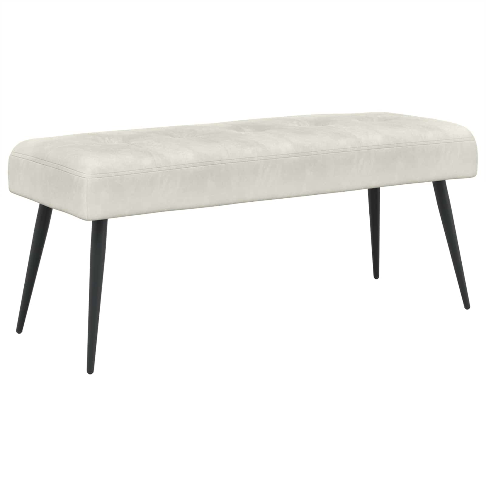 Bänk med knappar Gräddvit 110 x 40 x 46 cm Sammet