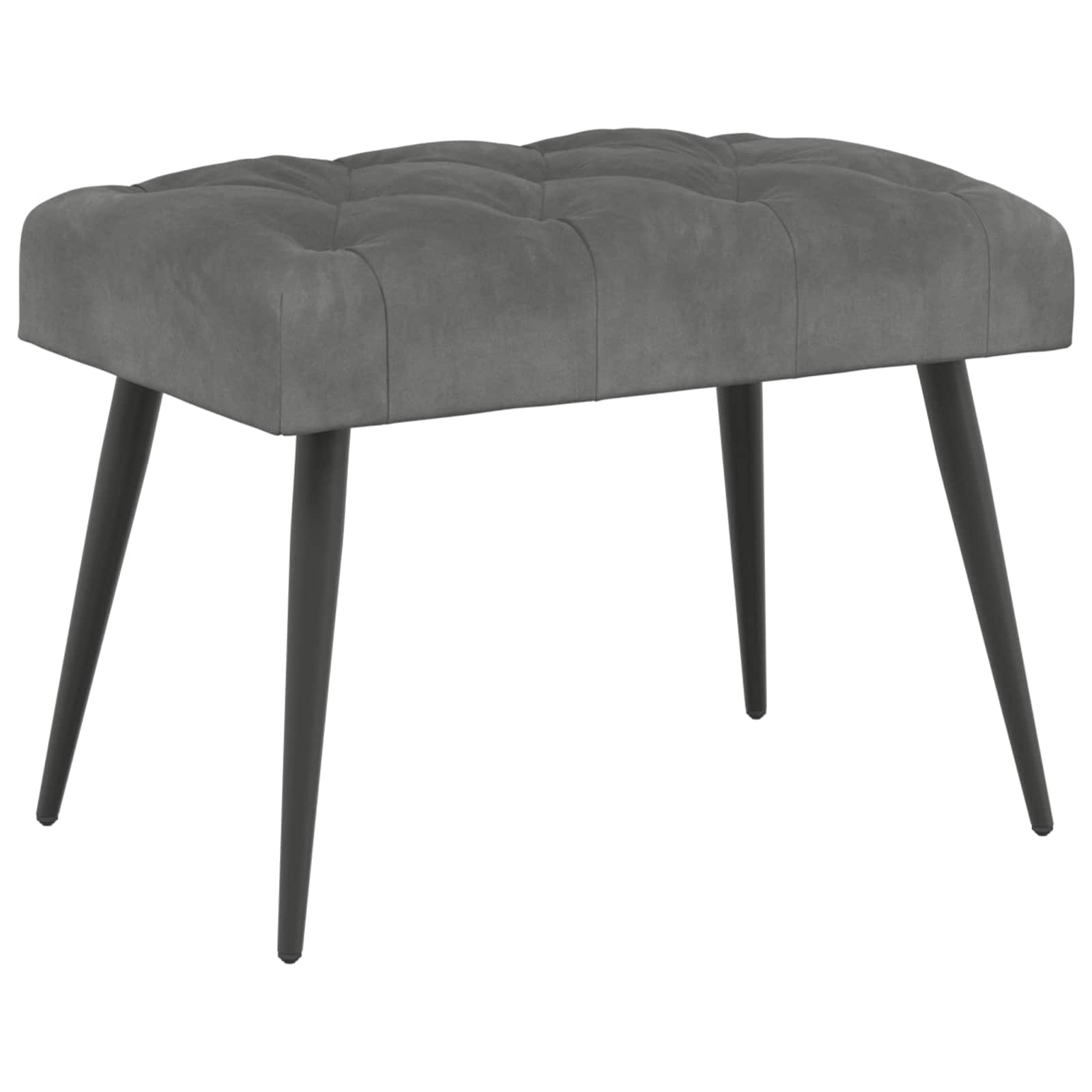 Bänk med knappar Mörkgrå 60 x 40 x 45 cm Sammet