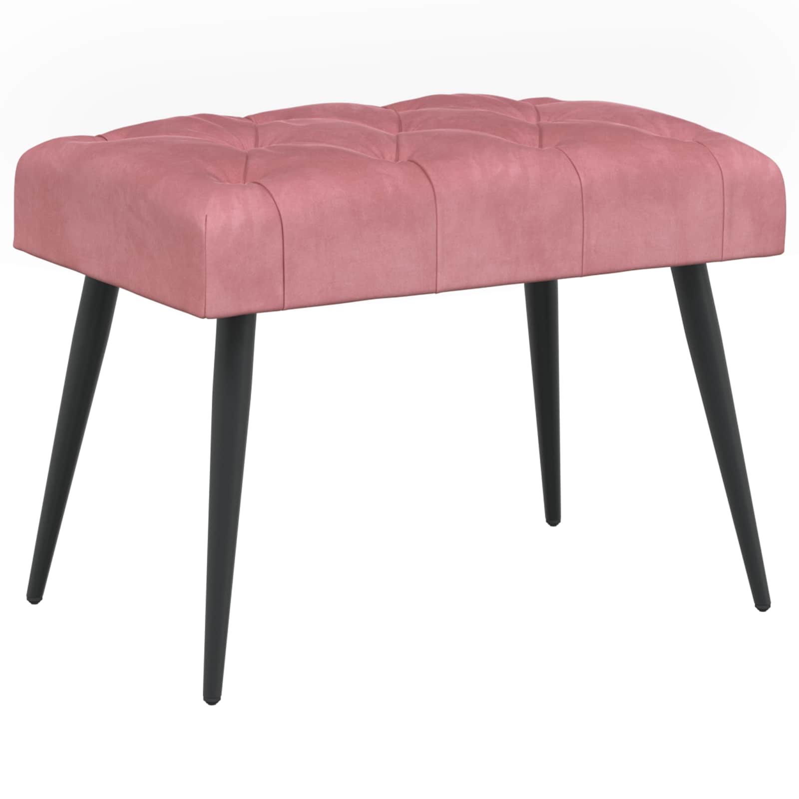 Bänk med knappar Rosa 60 x 40 x 45 cm Sammet