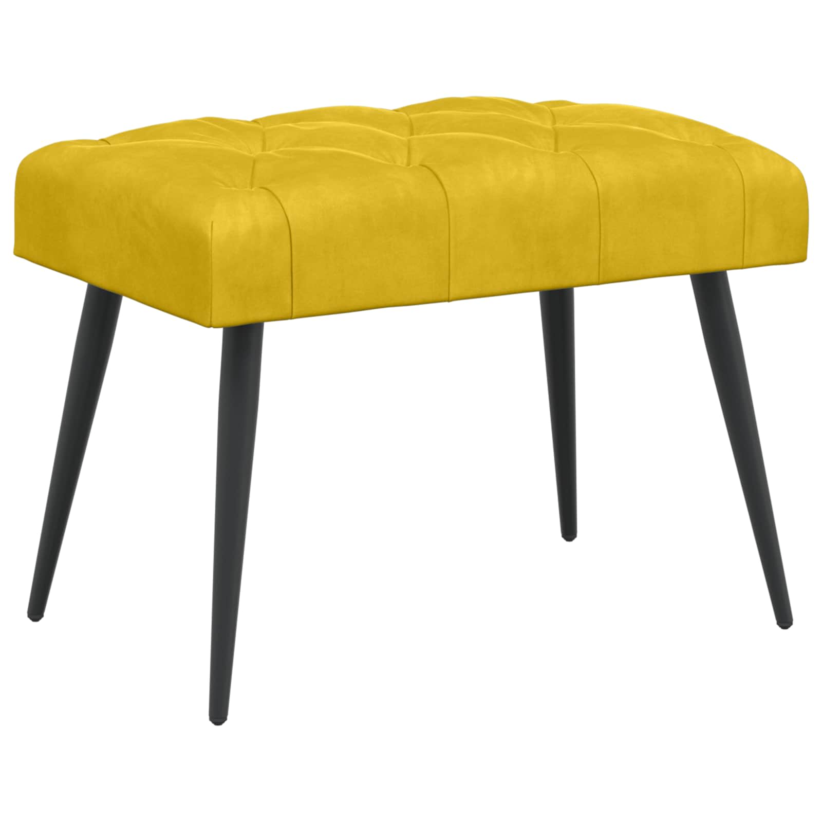Bänk med knappar Gul 60 x 40 x 45 cm Sammet