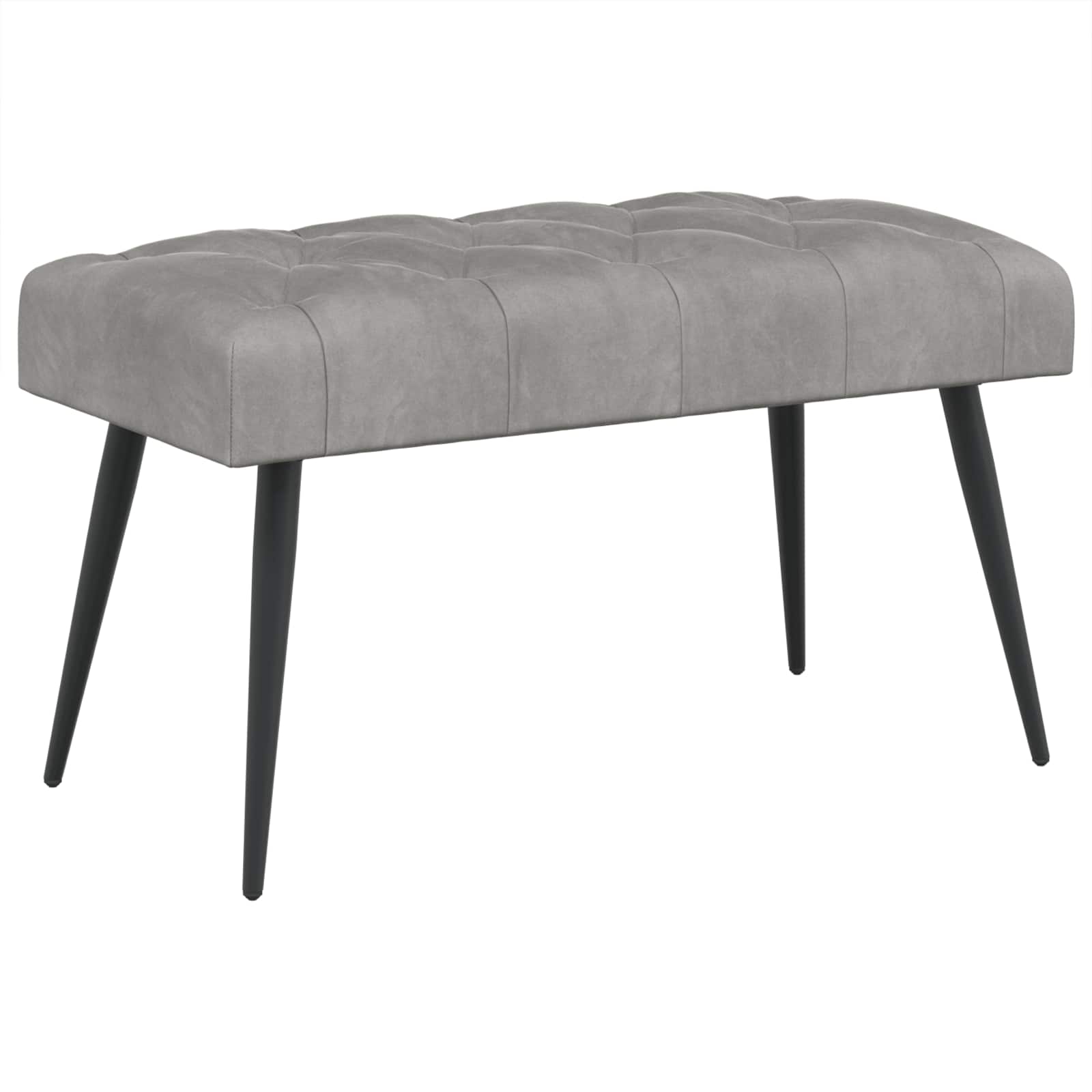 Bänk med knappar Ljusgrå 80 x 40 x 46 cm Sammet