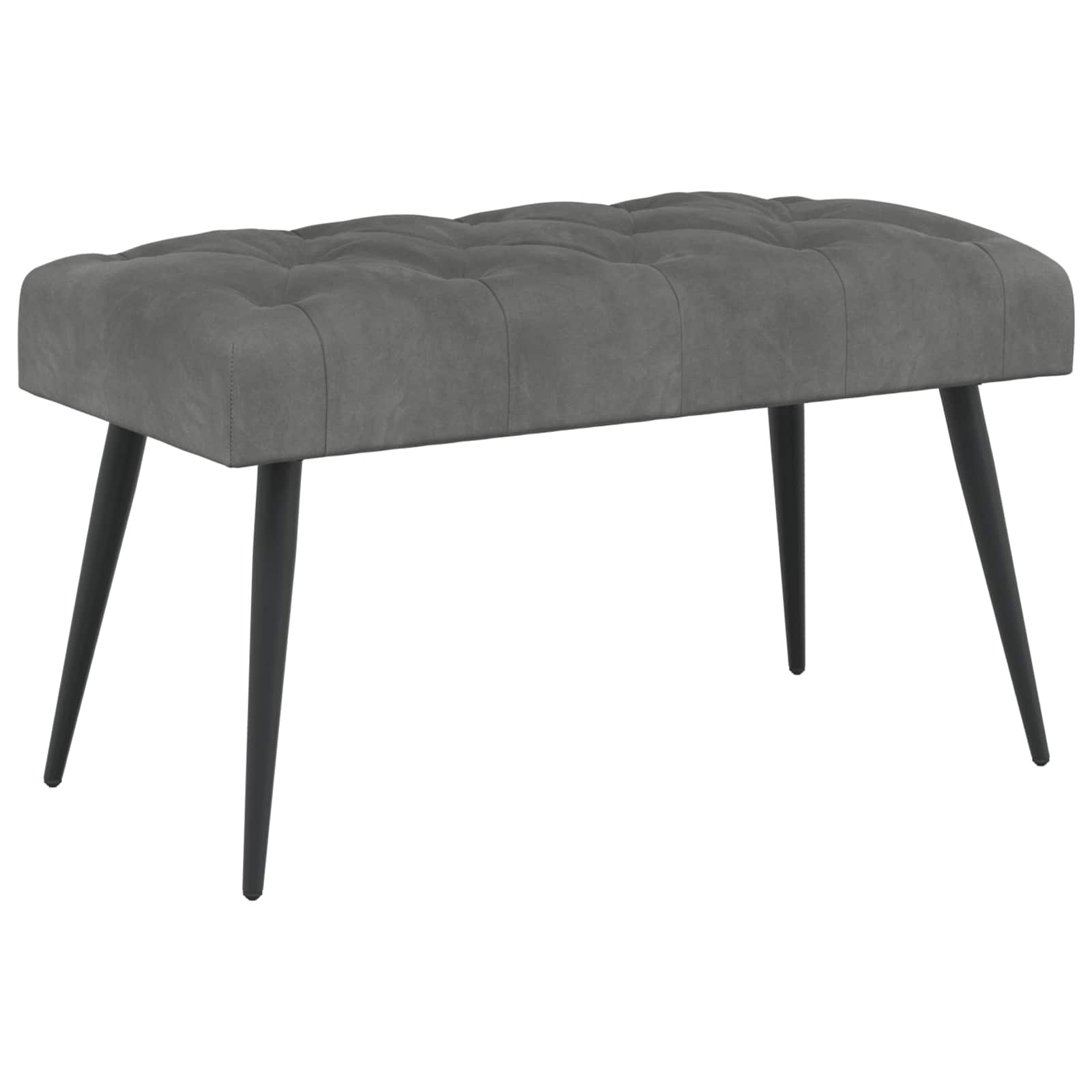 Bänk med knappar Mörkgrå 80 x 40 x 46 cm Sammet