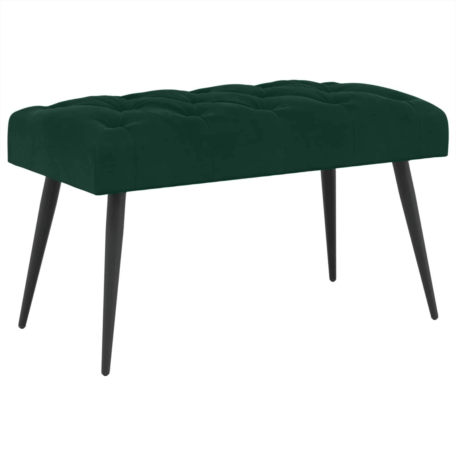 Bänk med knappar Mörkgrön 80 x 40 x 46 cm Sammet
