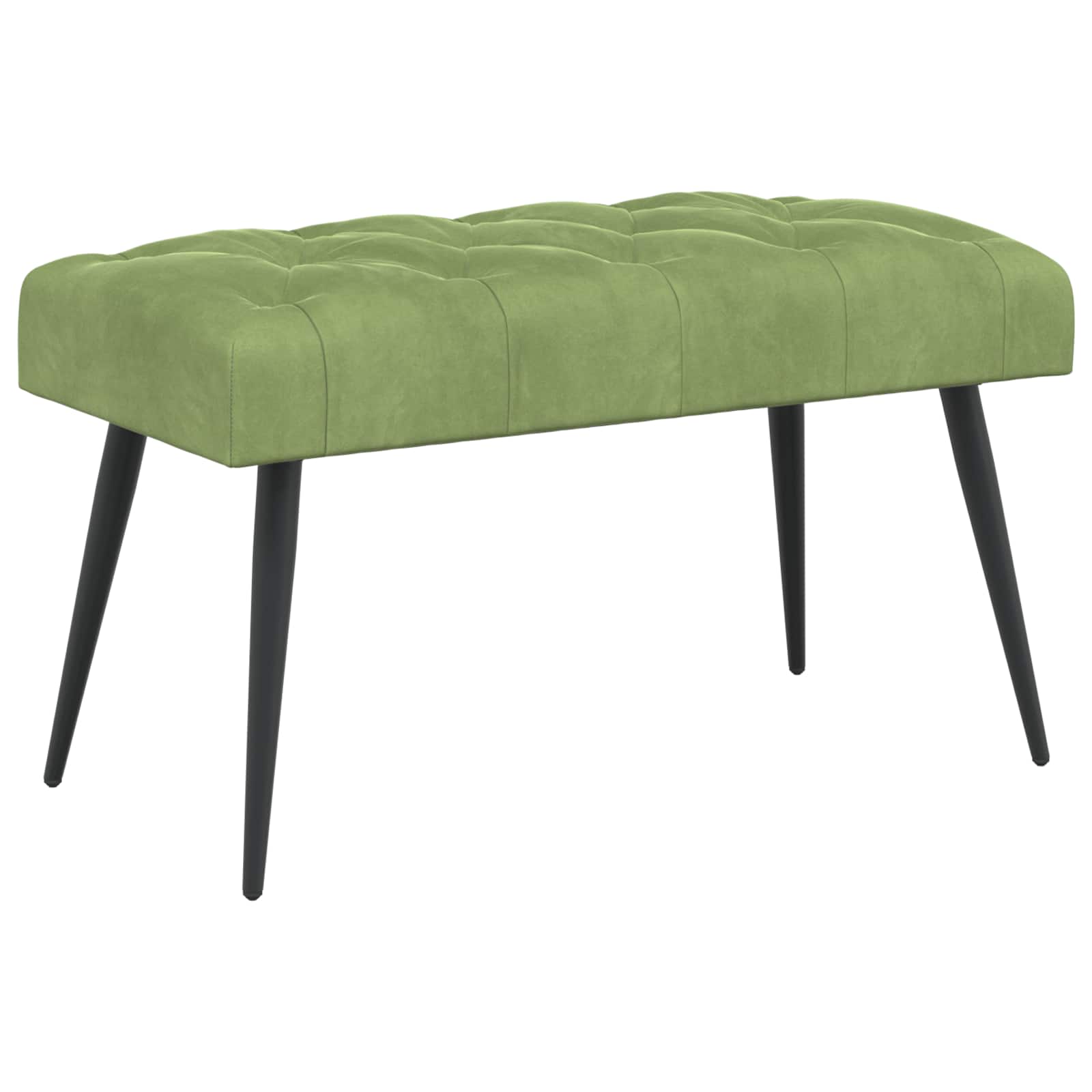 Bänk med knappar Ljusgrön 80 x 40 x 46 cm Sammet