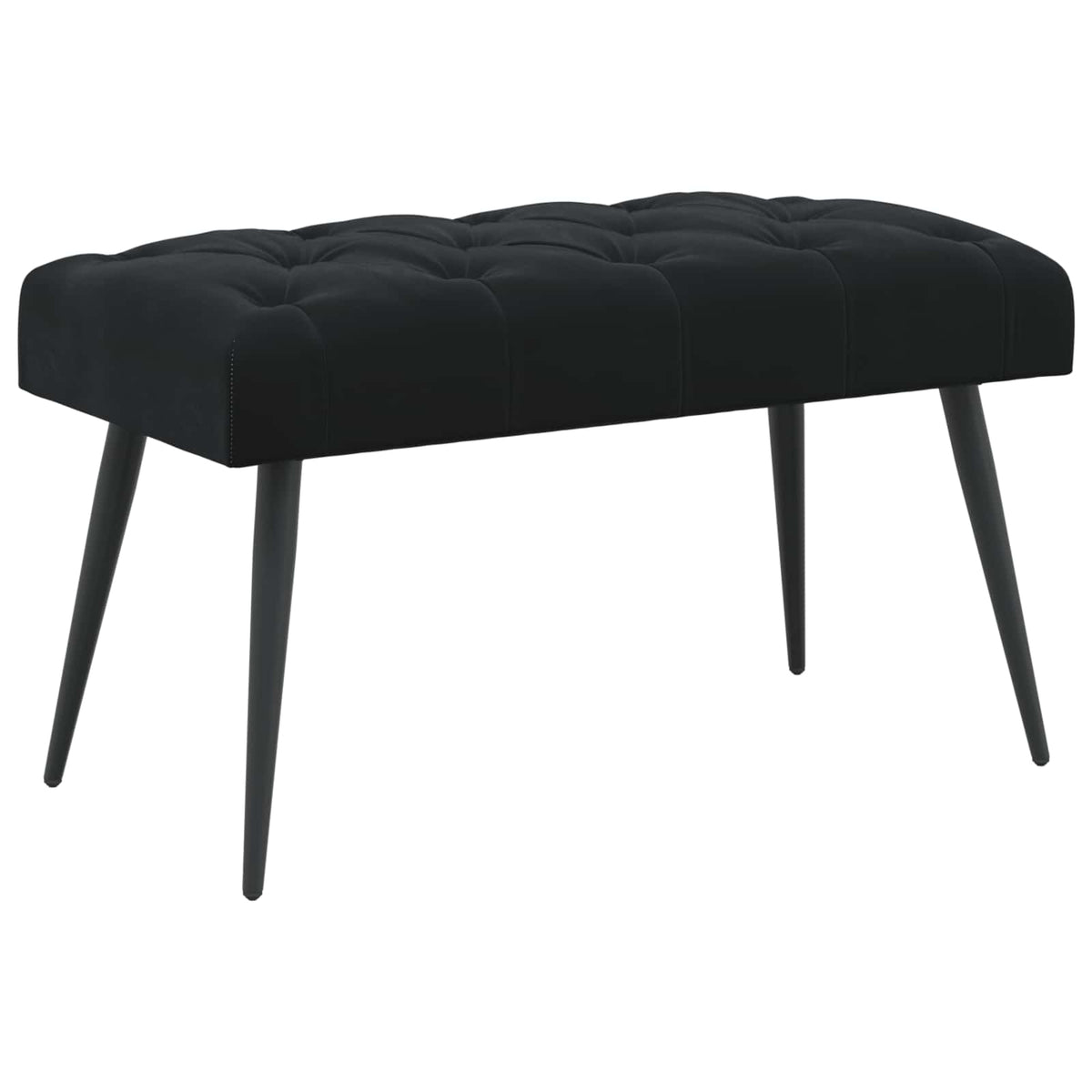 Bänk med knappar Svart 80 x 40 x 46 cm Sammet