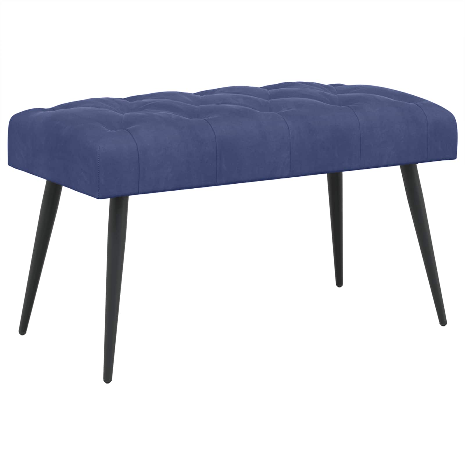 Bänk med knappar Polisblå 80 x 40 x 46 cm Sammet