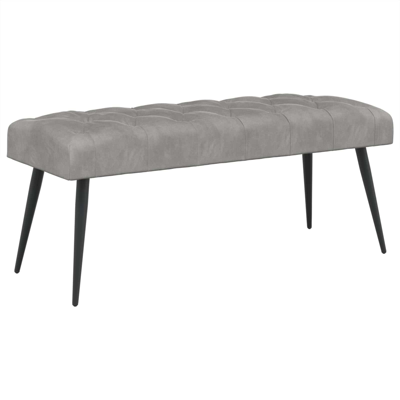 Bänk med knappar Ljusgrå 110 x 40 x 46 cm Sammet