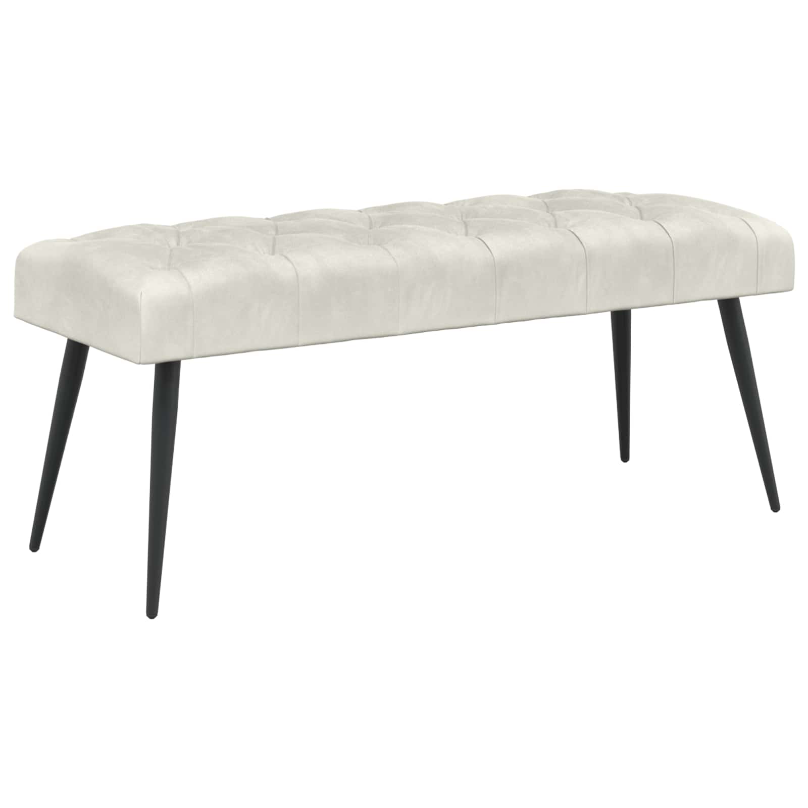 Bänk med knappar Gräddvit 110 x 40 x 46 cm Sammet