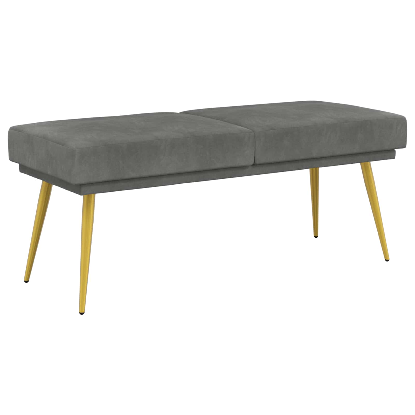 Dubbel-lager bänk Mörkgrå 120 x 45 x 46 cm Sammet