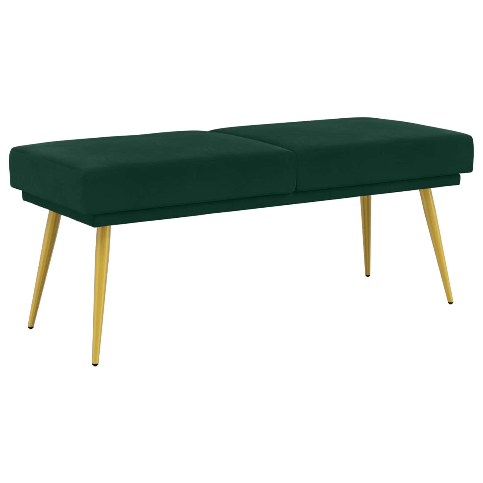 Dubbel-lager bänk Mörkgrön 120 x 45 x 46 cm Sammet
